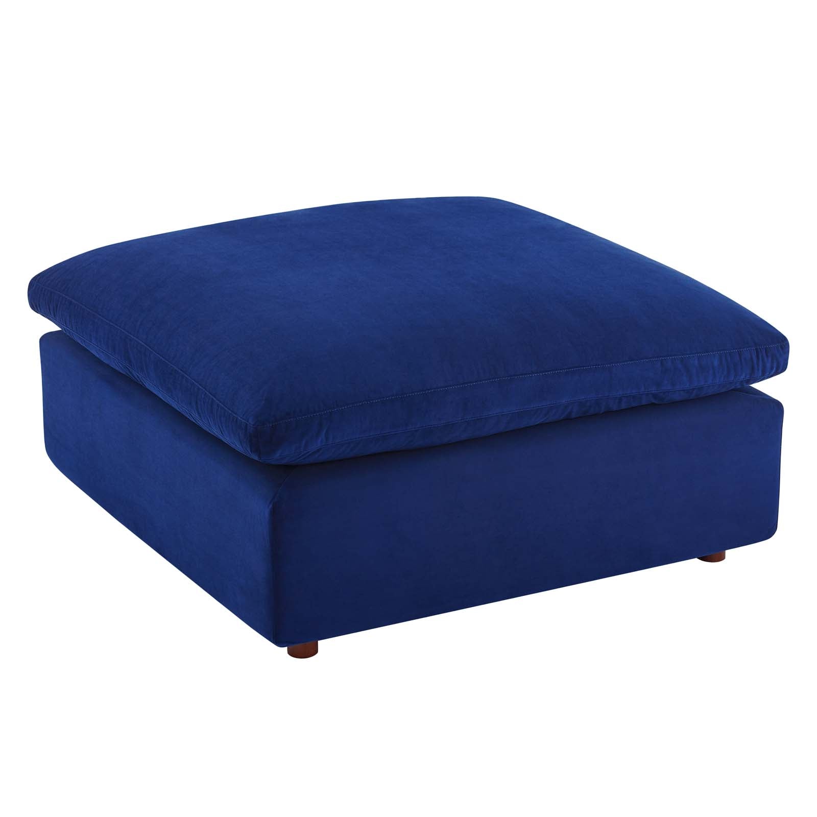 Modway Sectional Sofas - Commix Down Filled Overstuffed Performance Velvet 7-Piece Sectional Sofa Navy