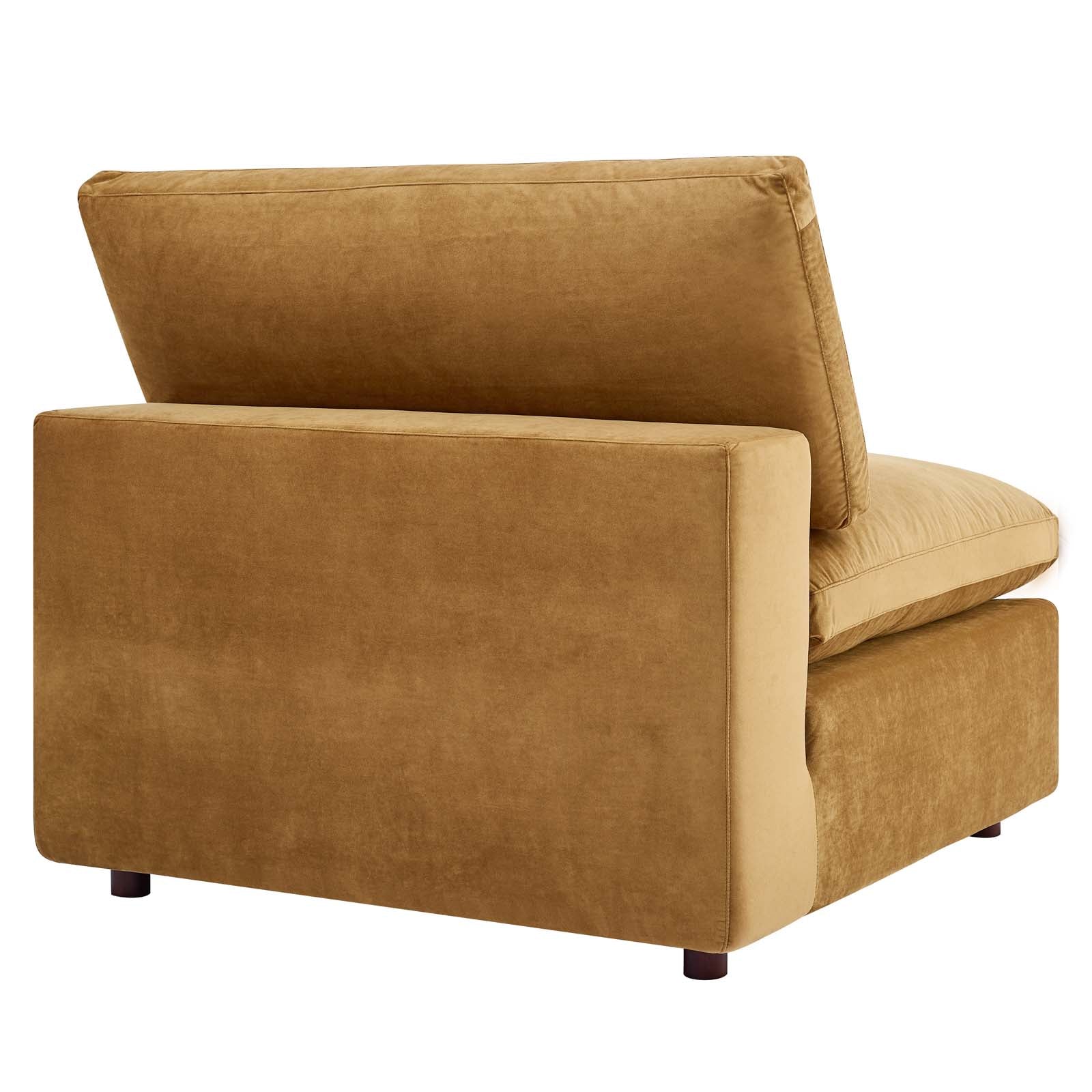 Modway Sectional Sofas - Commix Down Filled Overstuffed Performance Velvet 8 Piece Sectional Sofa Cognac