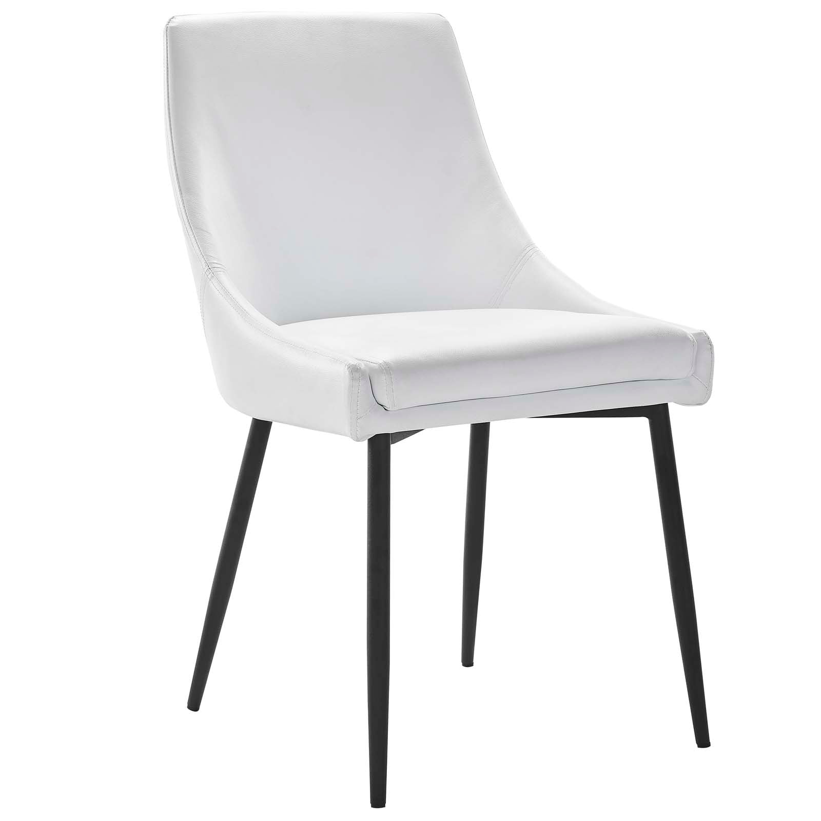 Modway Dining Chairs - Viscount Vegan Leather Dining Chairs - Set Of 2 Black White