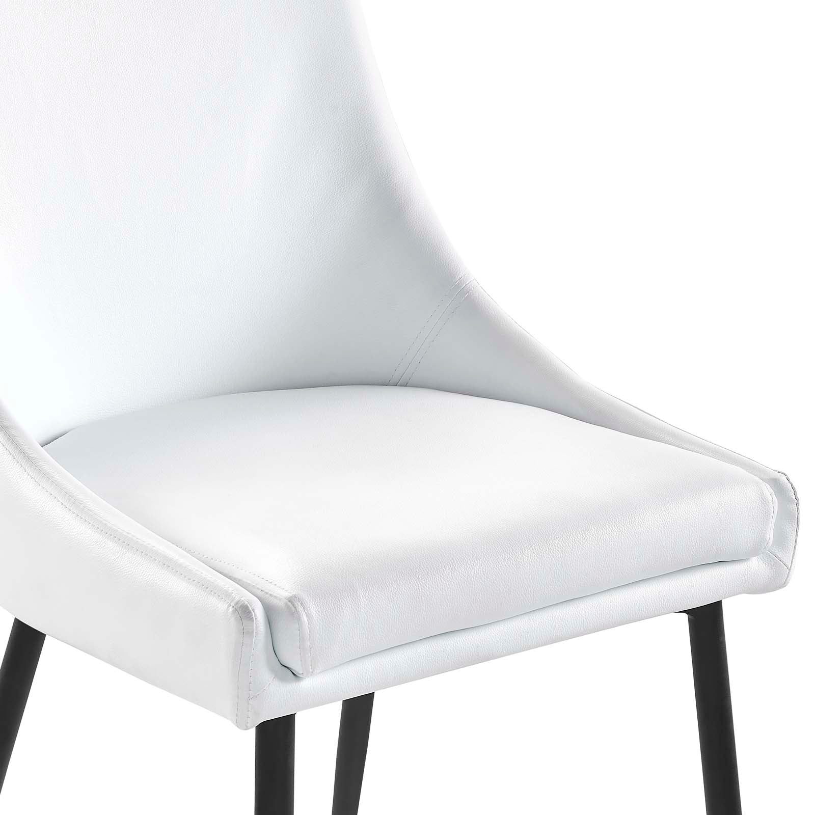 Modway Dining Chairs - Viscount Vegan Leather Dining Chairs - Set Of 2 Black White