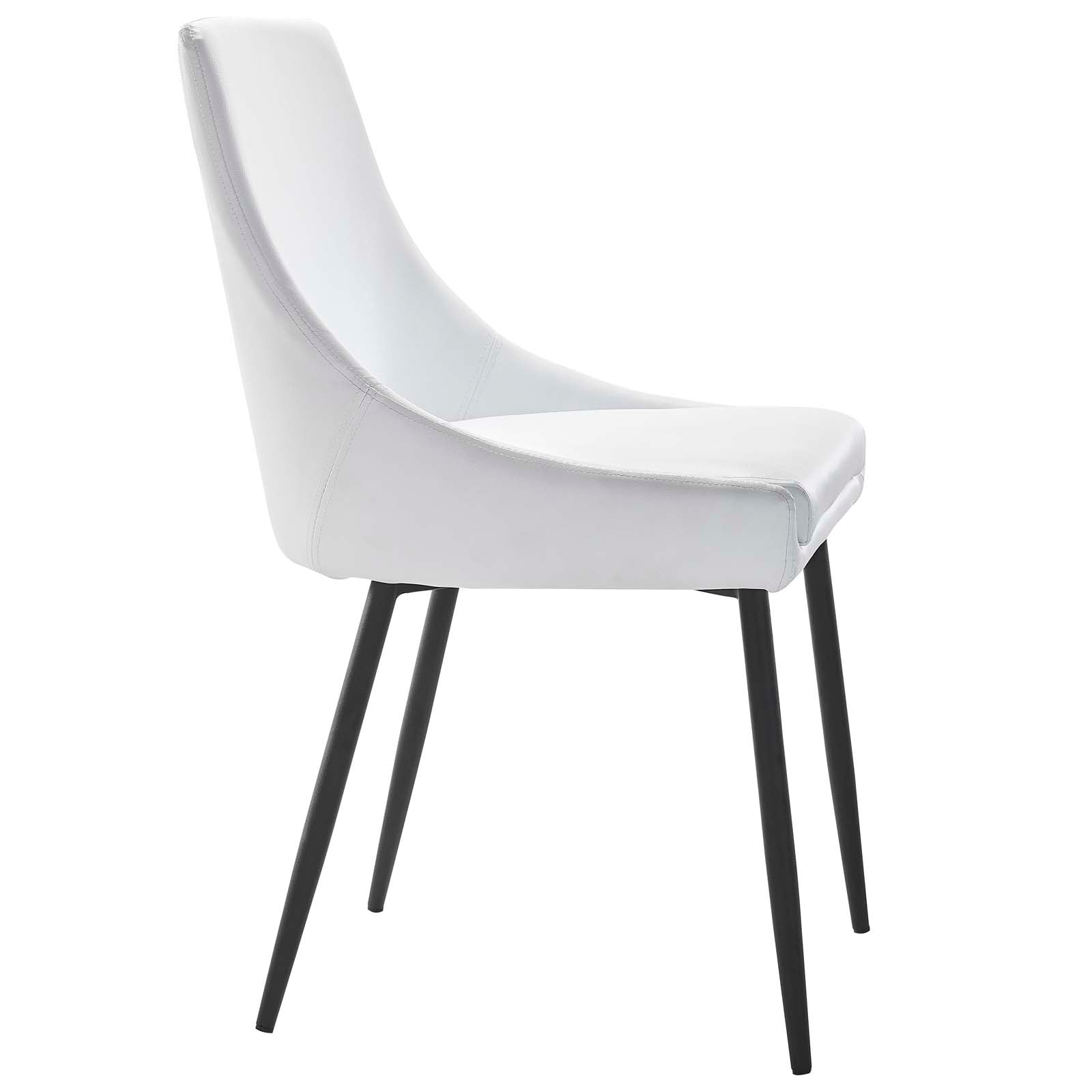 Modway Dining Chairs - Viscount Vegan Leather Dining Chairs - Set Of 2 Black White