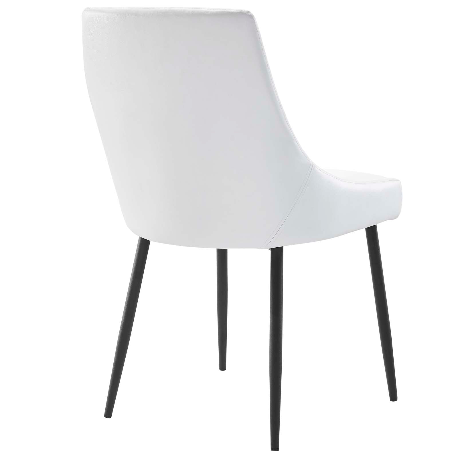 Modway Dining Chairs - Viscount Vegan Leather Dining Chairs - Set Of 2 Black White