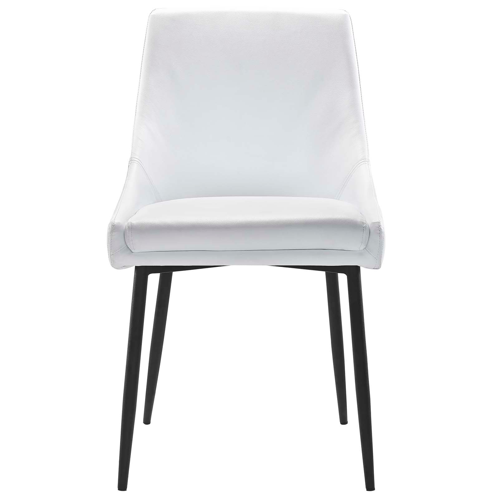 Modway Dining Chairs - Viscount Vegan Leather Dining Chairs - Set Of 2 Black White