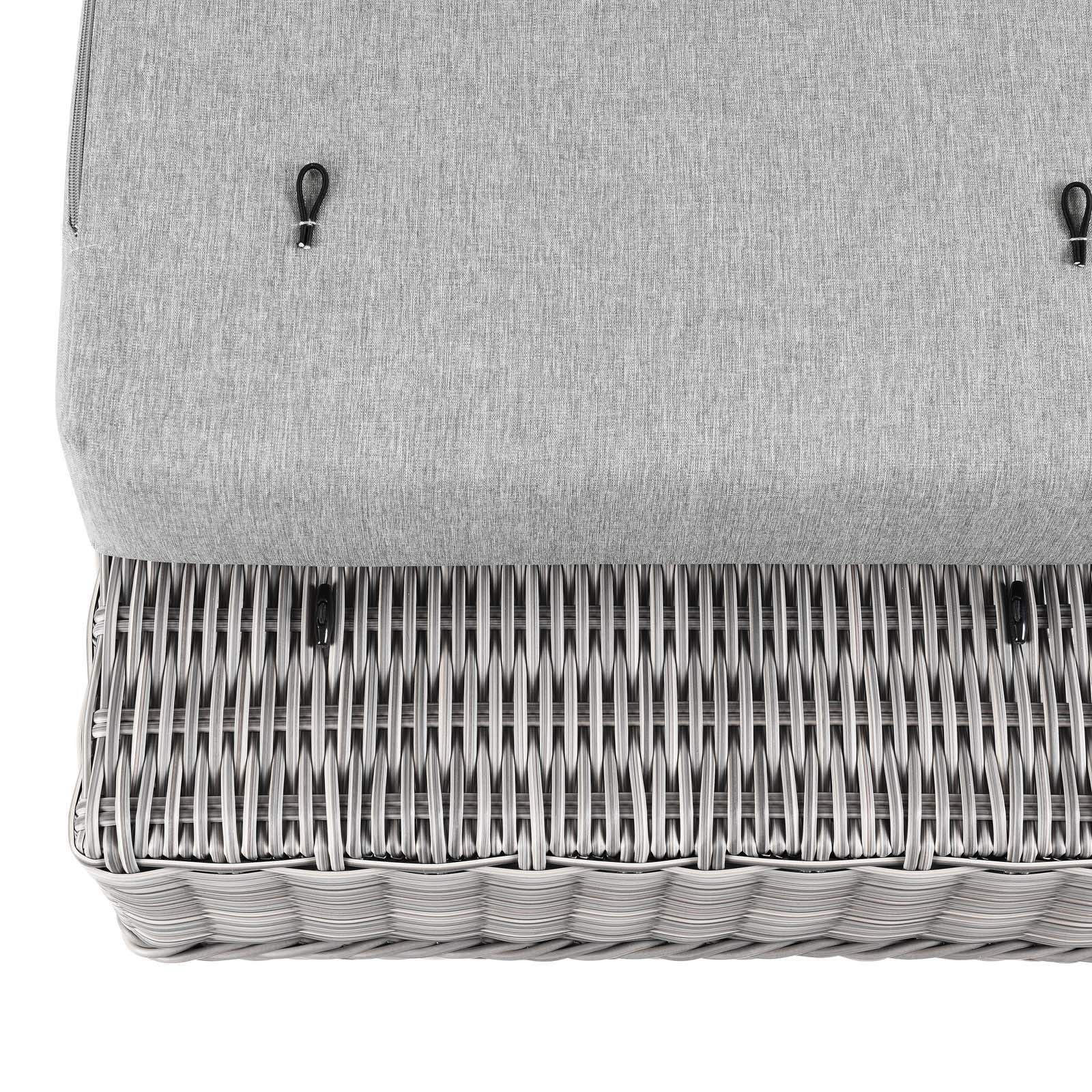 Modway Outdoor Ottomans - Conway Outdoor Patio Wicker Rattan Ottoman Light Gray