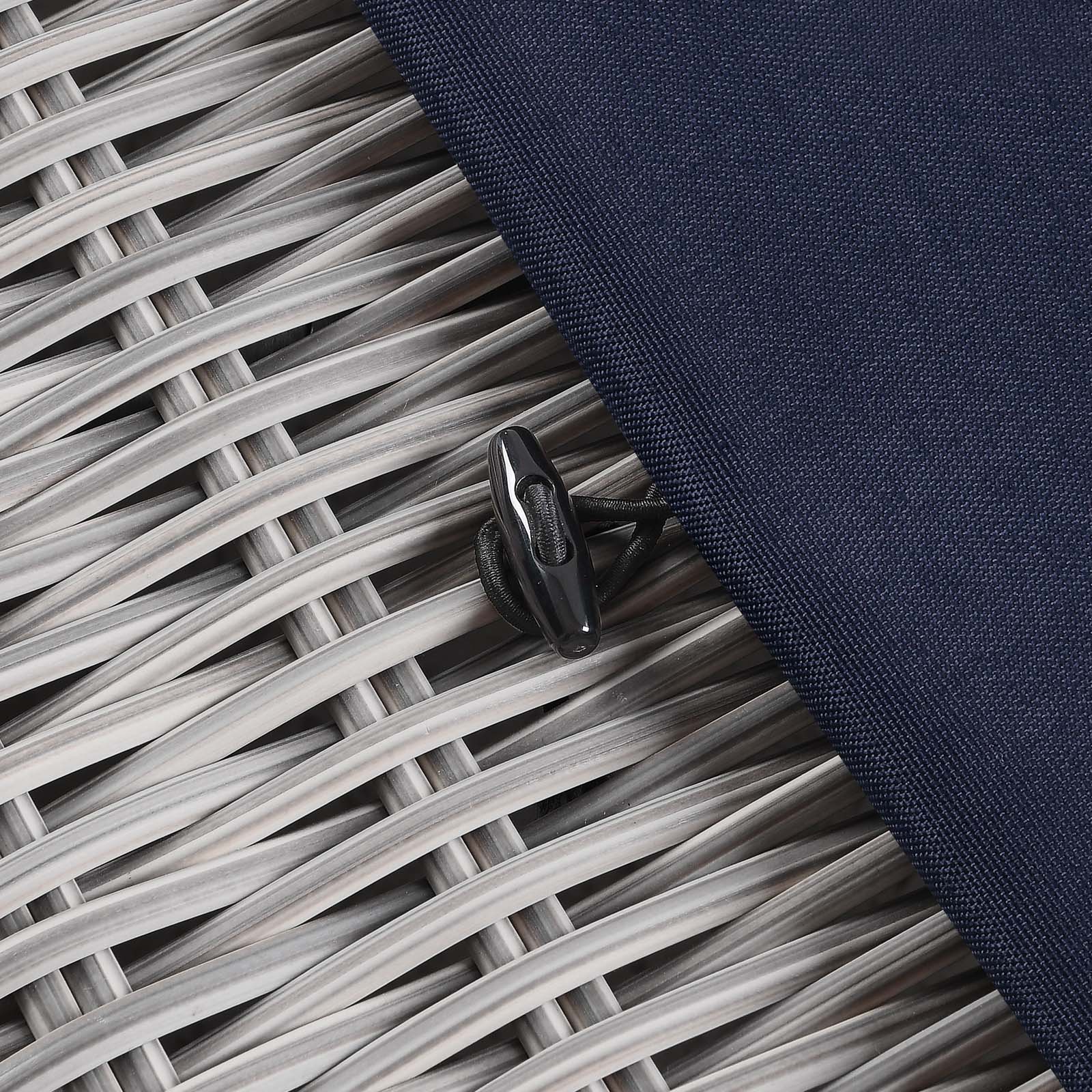 Modway Outdoor Ottomans - Conway Outdoor Patio Wicker Rattan Ottoman Light Gray Navy