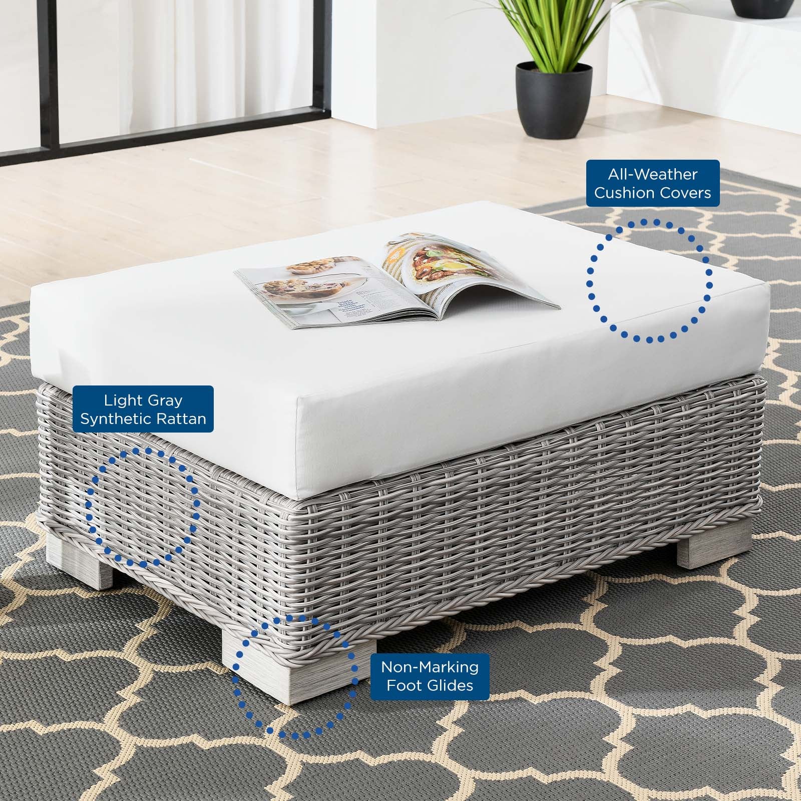 Rattan clearance ottoman outdoor