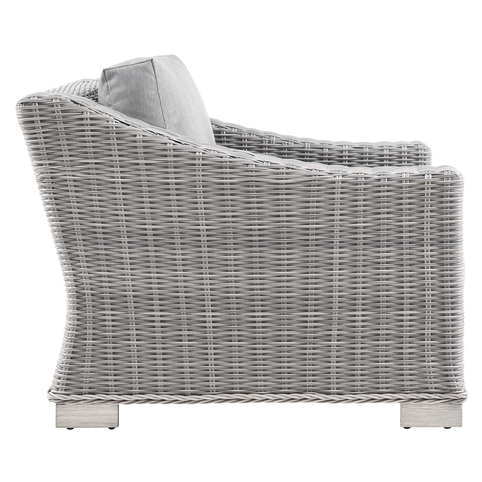 Modway Outdoor Chairs - Conway Outdoor Patio Wicker Rattan Armchair Light Gray