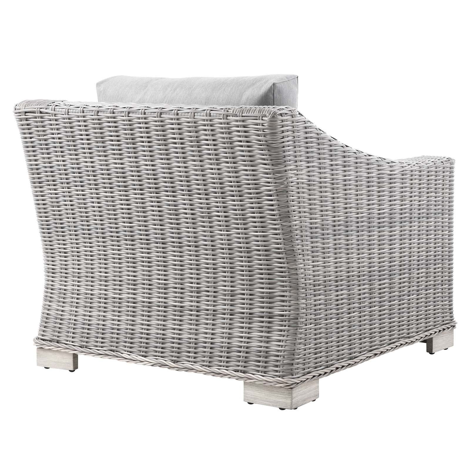 Modway Outdoor Chairs - Conway Outdoor Patio Wicker Rattan Armchair Light Gray