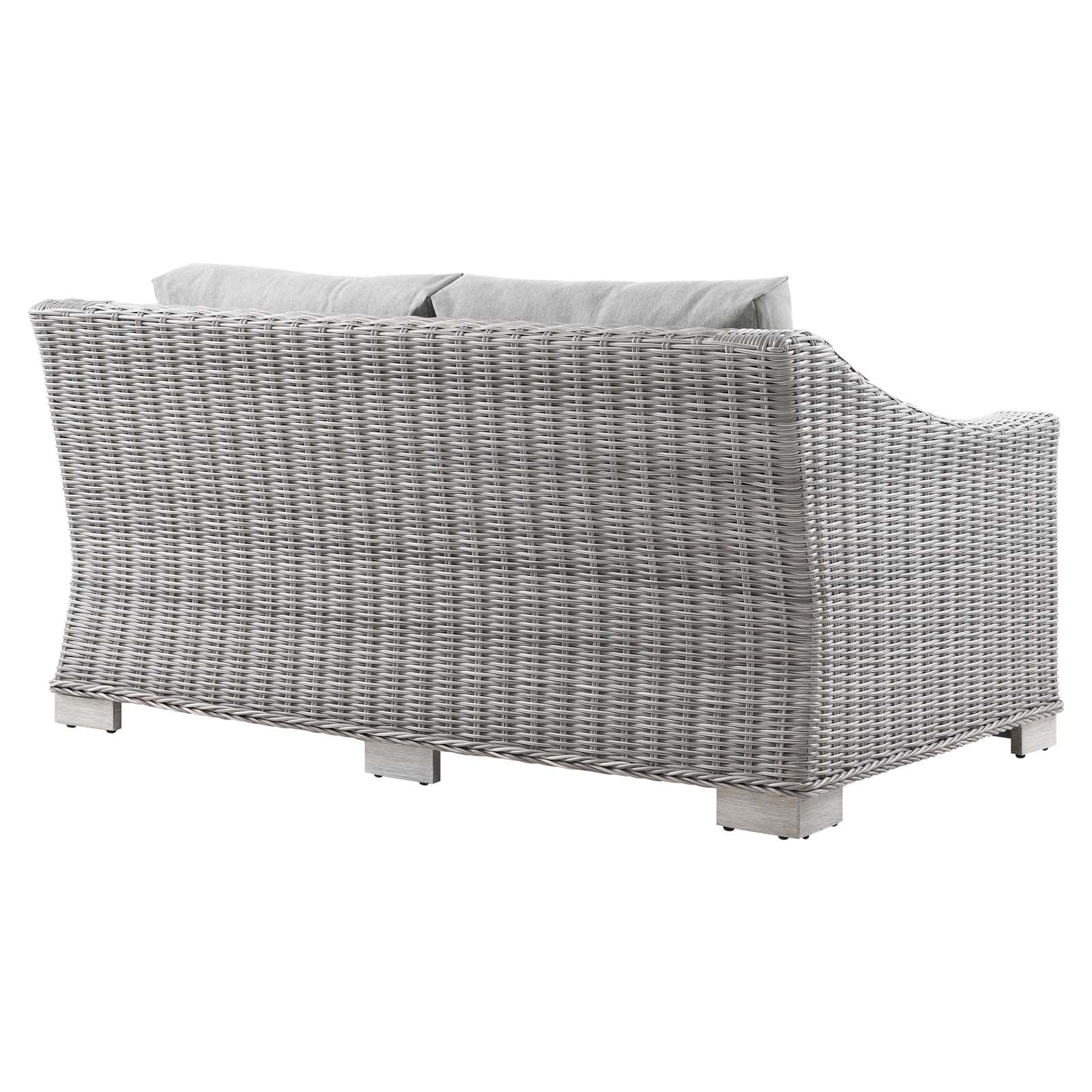 Modway Outdoor Sofas - Conway Outdoor Patio Wicker Rattan Loveseat Light Gray
