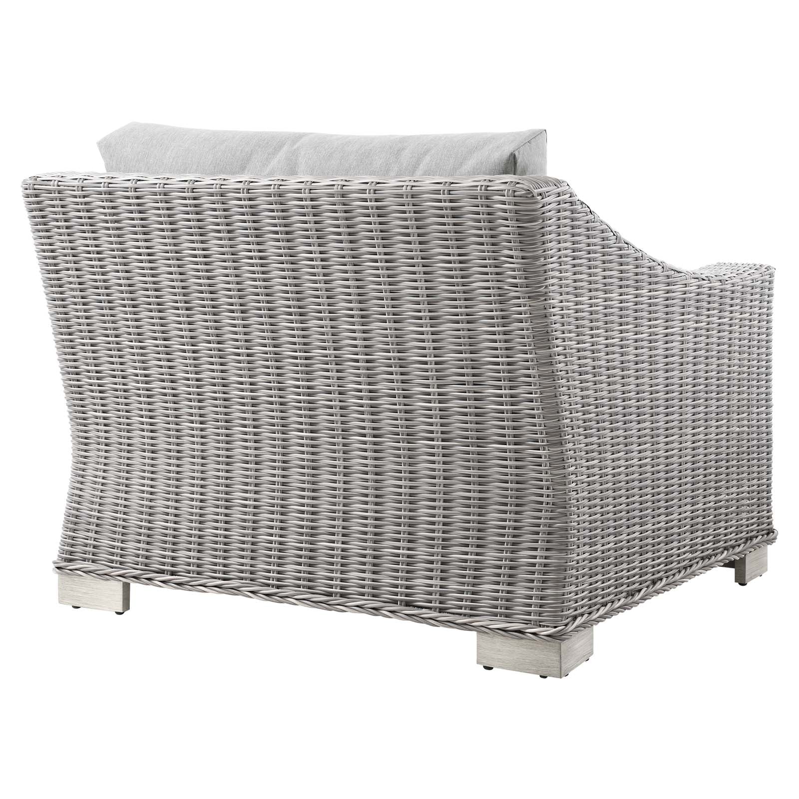Modway Outdoor Chairs - Conway Outdoor Patio Wicker Rattan Left-Arm Chair Light Gray