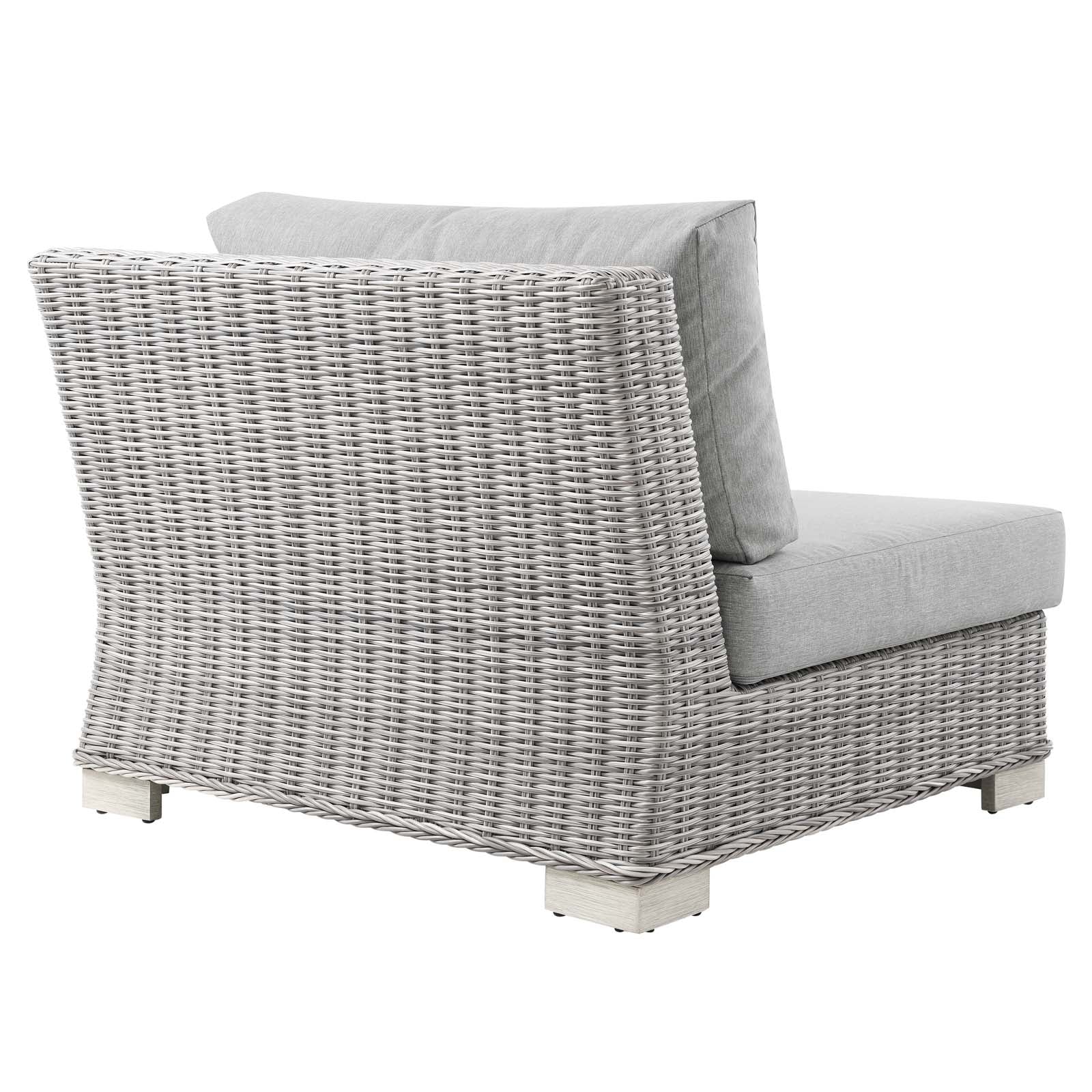Modway Outdoor Chairs - Conway Outdoor Patio Wicker Rattan Right-Arm Chair Light Gray