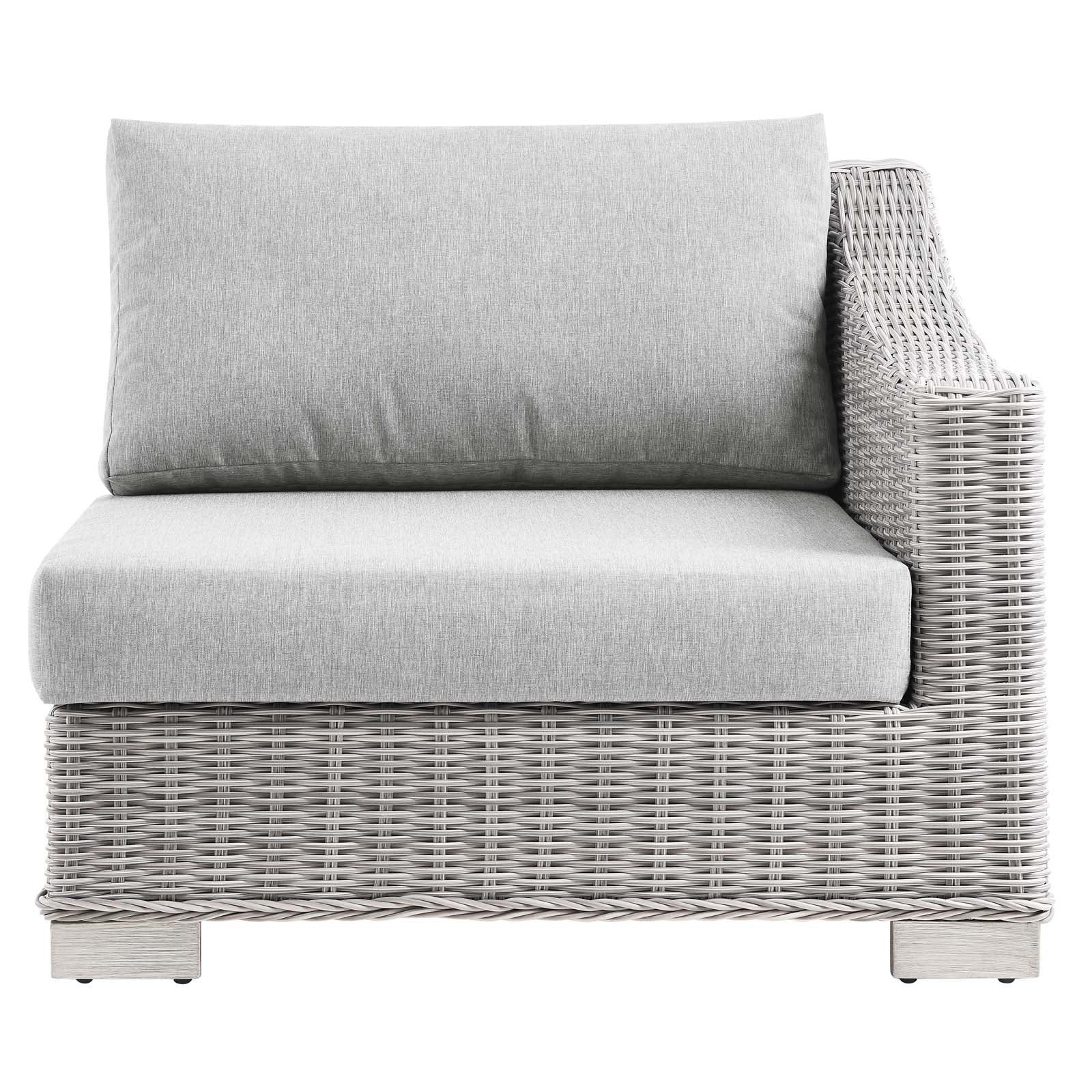 Modway Outdoor Chairs - Conway Outdoor Patio Wicker Rattan Right-Arm Chair Light Gray