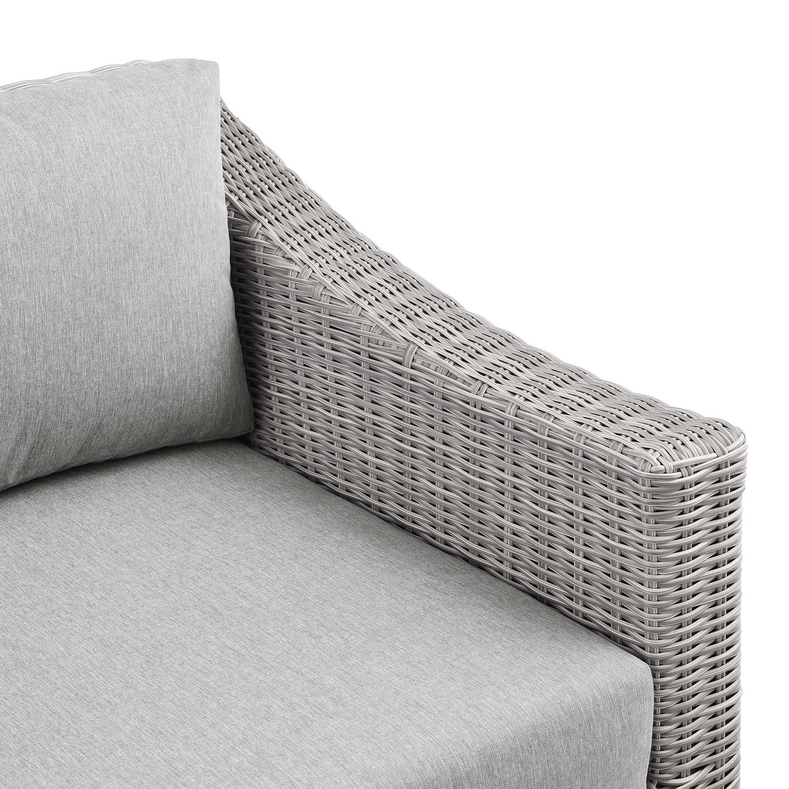 Modway Outdoor Chairs - Conway Outdoor Patio Wicker Rattan Right-Arm Chair Light Gray