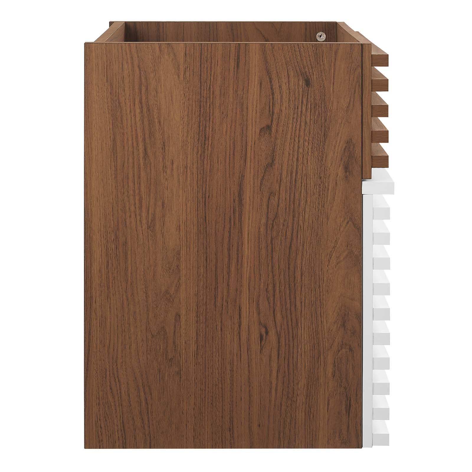 Modway Bathroom Vanity - Render 18" Wall-Mount Bathroom Vanity Cabinet White Walnut