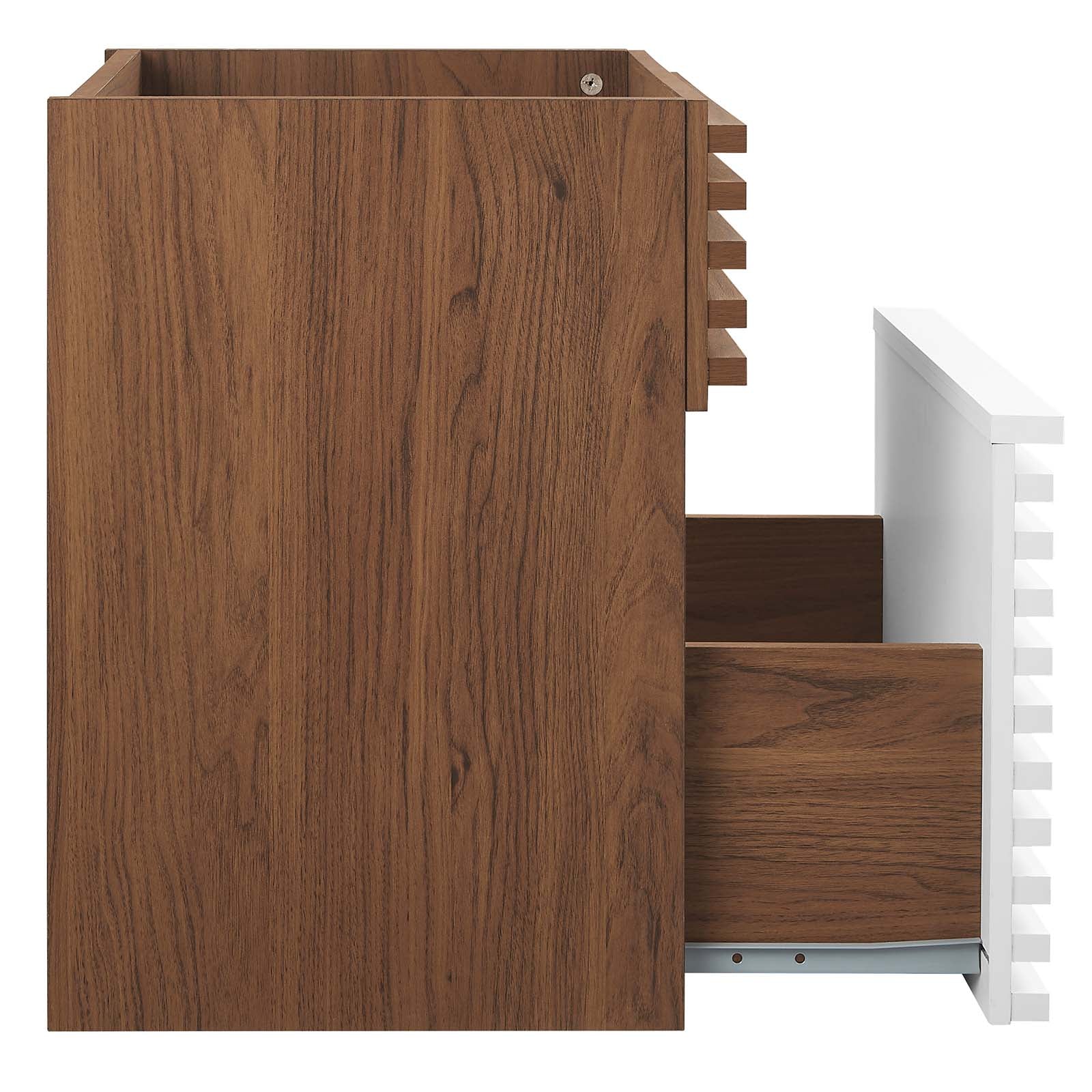 Modway Bathroom Vanity - Render 18" Wall-Mount Bathroom Vanity Cabinet White Walnut