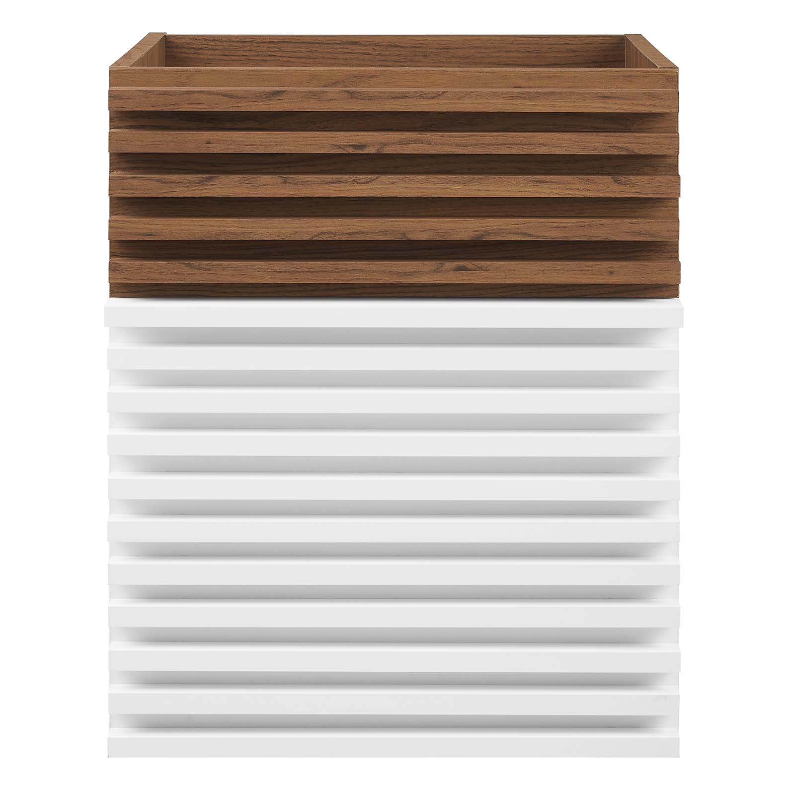Modway Bathroom Vanity - Render 18" Wall-Mount Bathroom Vanity Cabinet White Walnut