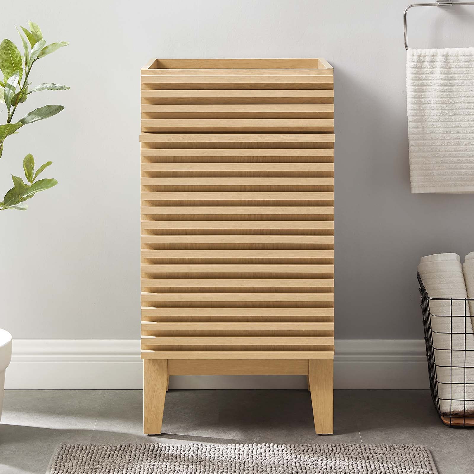 Modway Bathroom Vanity - Render 18" Bathroom Vanity Cabinet Oak