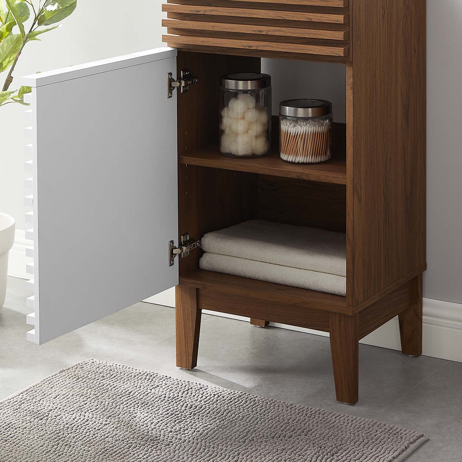 Modway Bathroom Vanity - Render 18" Bathroom Vanity Cabinet White Walnut