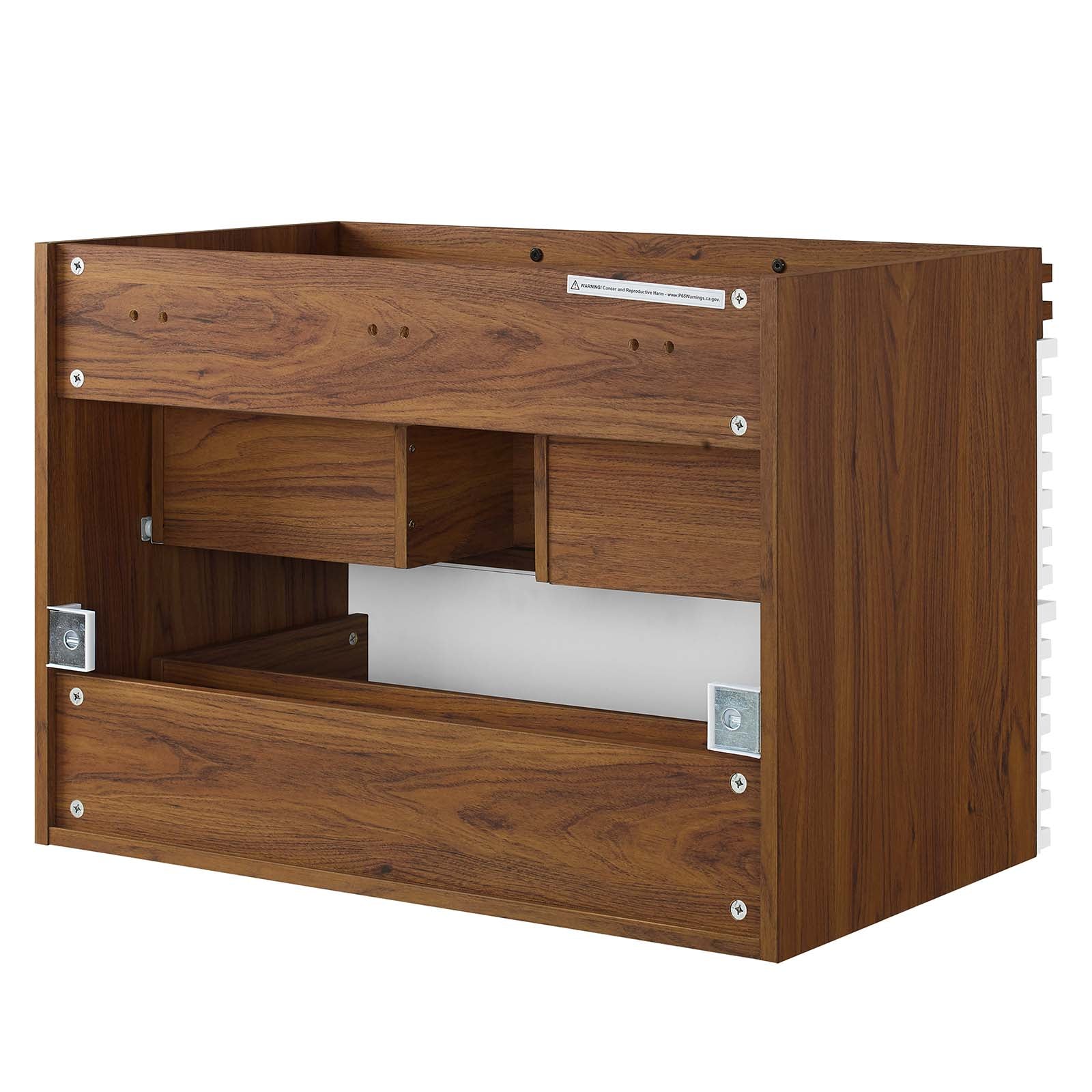 Modway Bathroom Vanity - Render 30" Wall-Mount Bathroom Vanity White Walnut