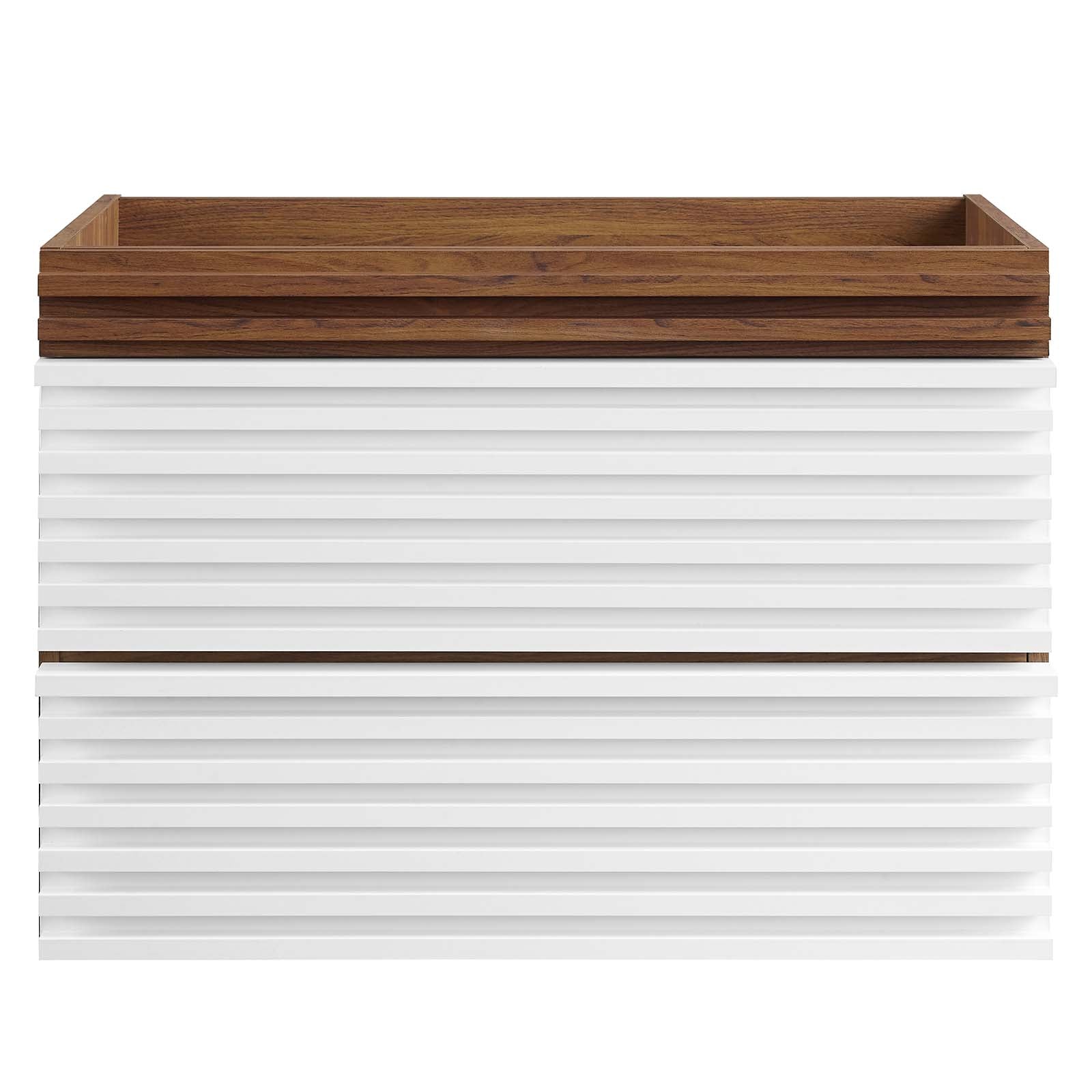 Modway Bathroom Vanity - Render 30" Wall-Mount Bathroom Vanity White Walnut