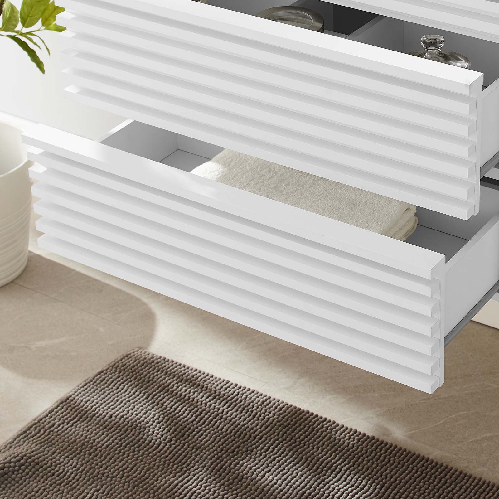 Modway Bathroom Vanity - Render 30" Wall-Mount Bathroom Vanity White