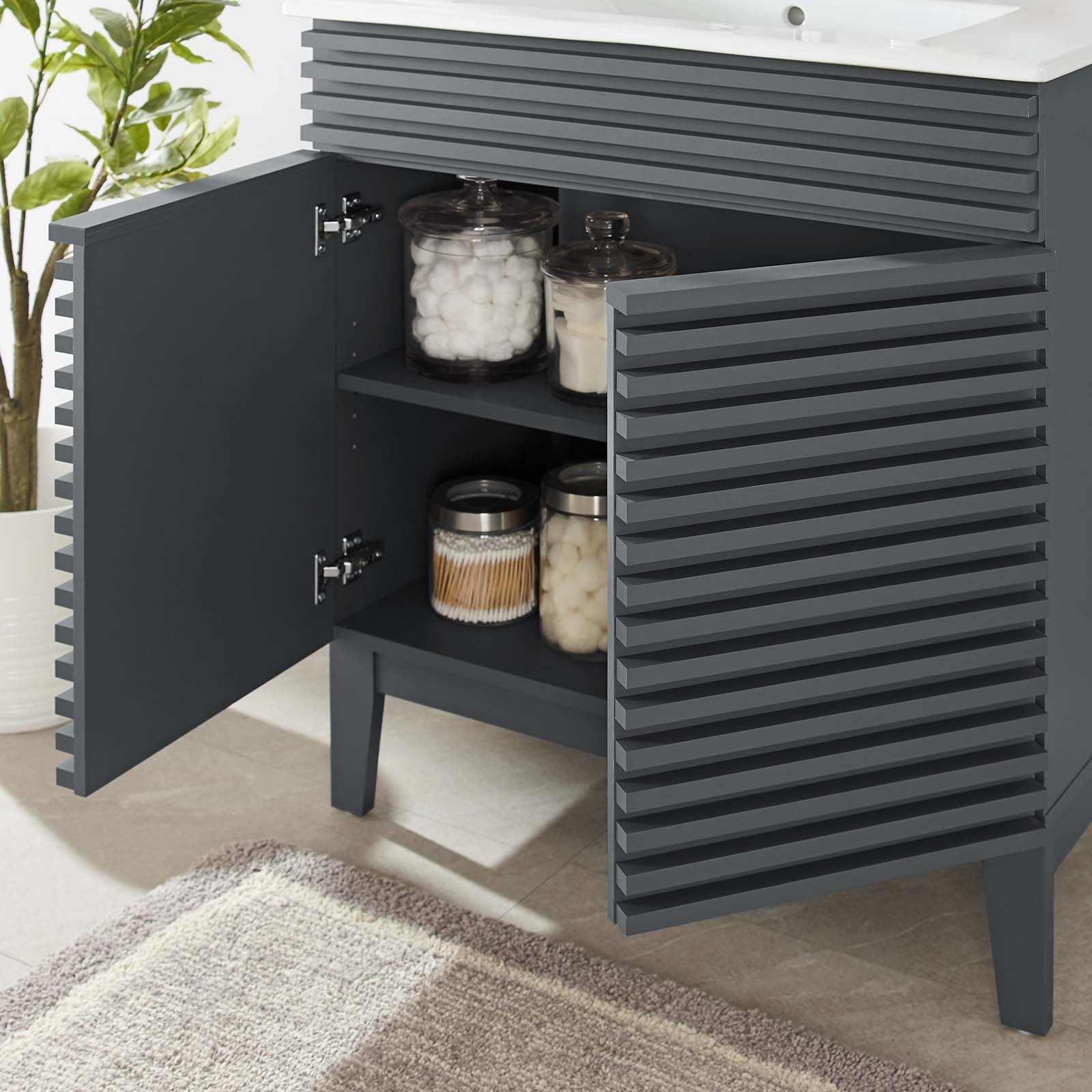 Modway Bathroom Vanity - Render 30" Bathroom Vanity Cabinet Gray