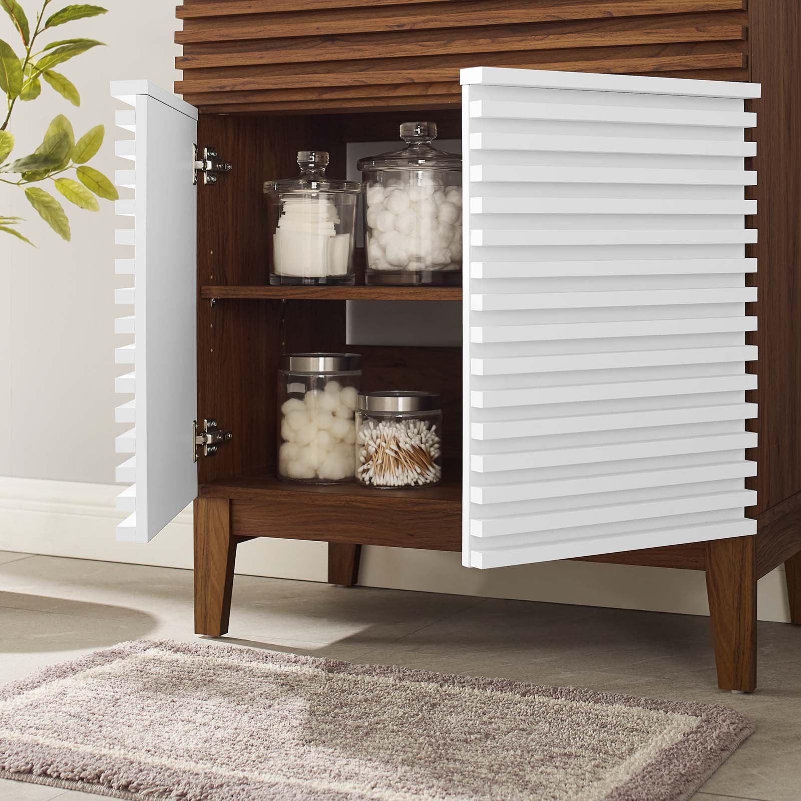 Modway Bathroom Vanity - Render 30" Bathroom Vanity Cabinet White Walnut