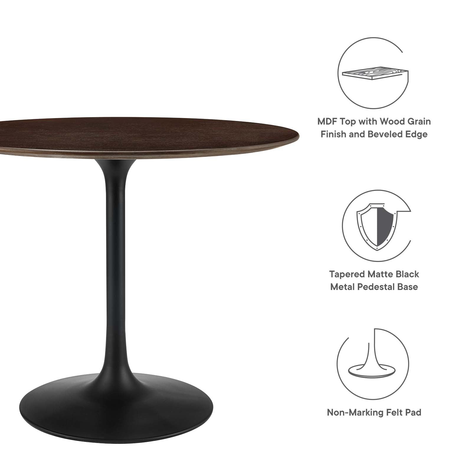 Modway Dining Tables - Lippa-36"-Round-Wood-Dining-Table-Black-Cherry-Walnut
