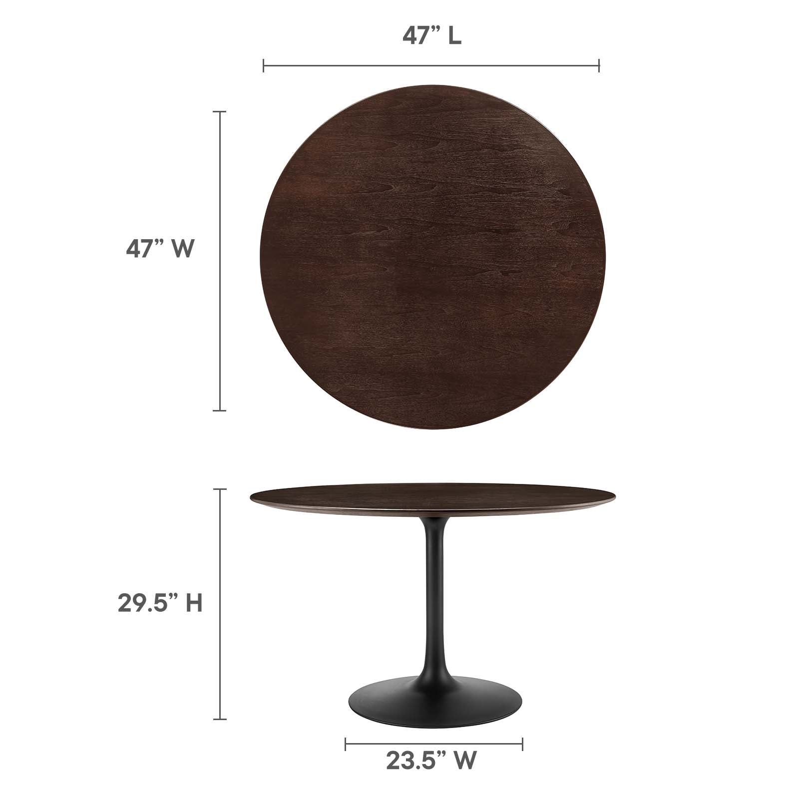 Modway Dining Tables - Lippa-47"-Round-Wood-Grain-Dining-Table-Black-Cherry-Walnut