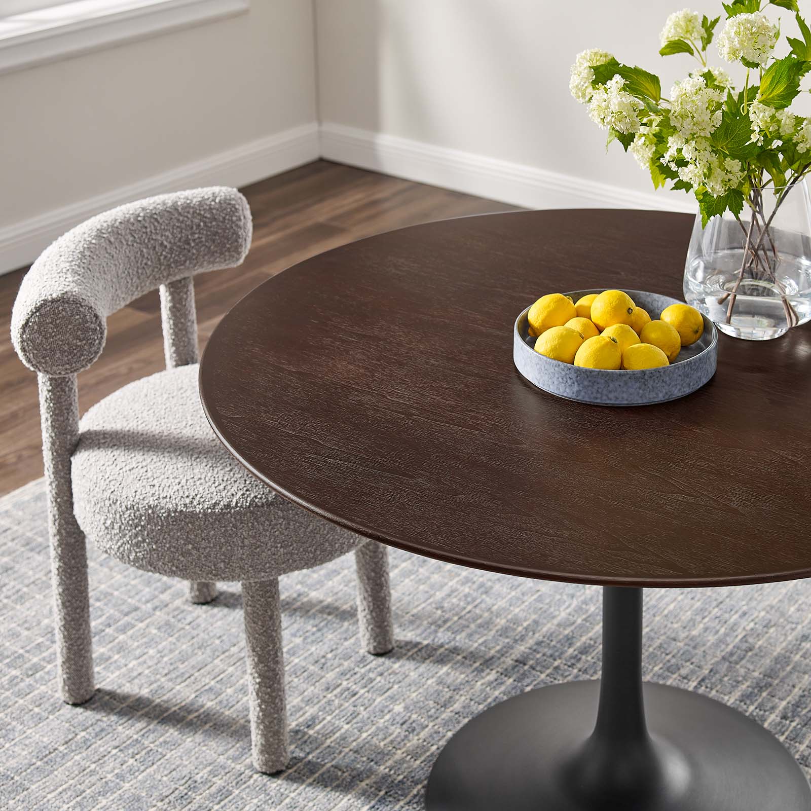 Modway Dining Tables - Lippa-47"-Round-Wood-Grain-Dining-Table-Black-Cherry-Walnut