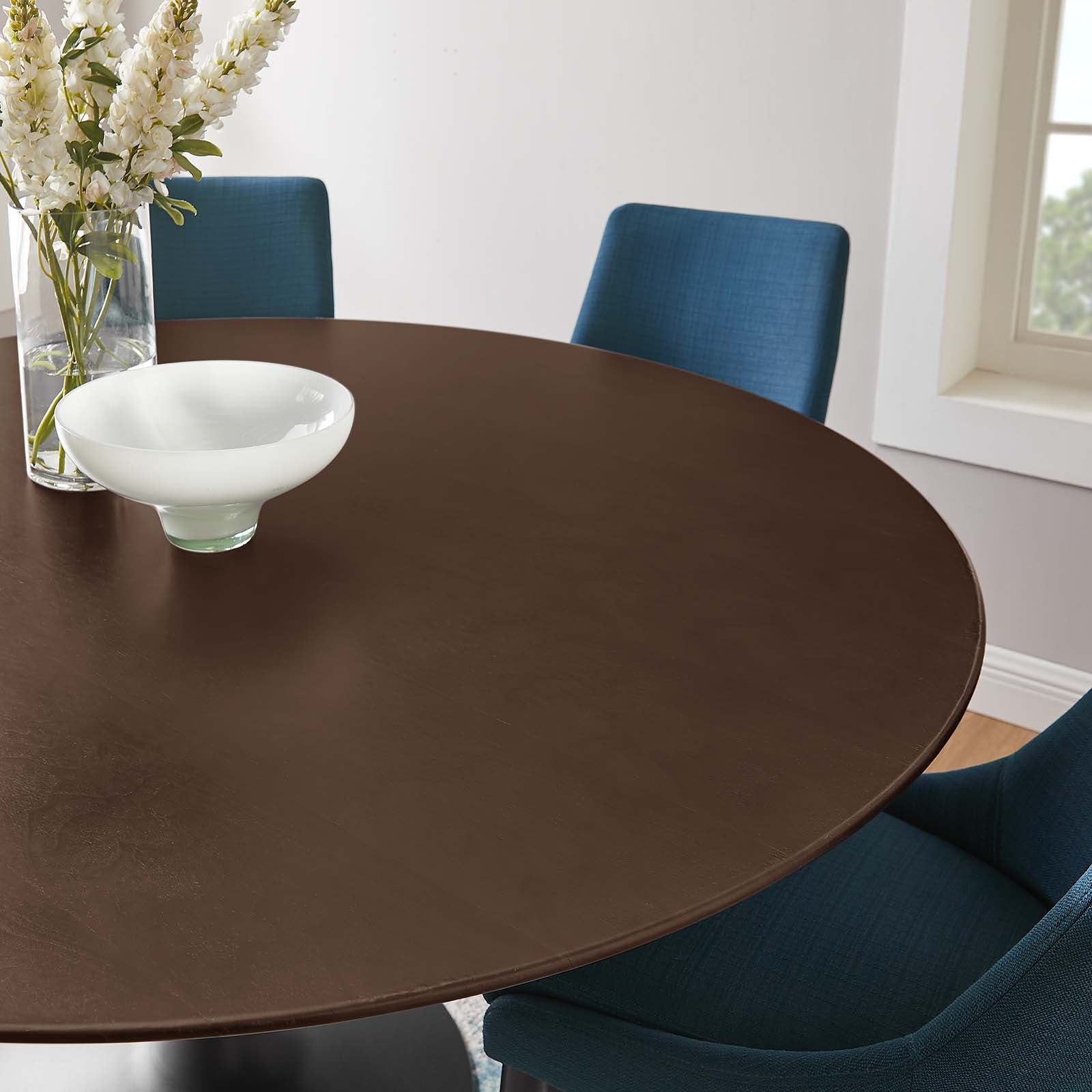 Modway Dining Tables - Lippa-60"-Round-Wood-Grain-Dining-Table-Black-Cherry-Walnut