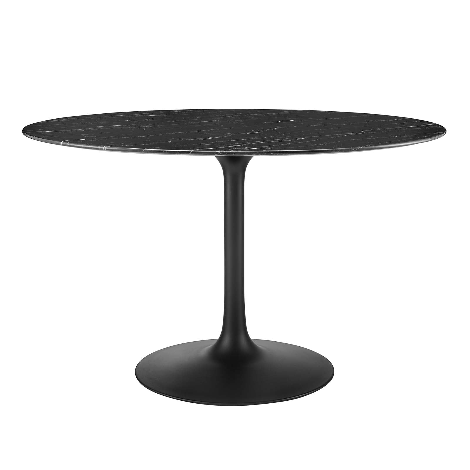Modway Dining Tables - Lippa-48"-Round-Artificial-Marble-Dining-Table-Black-Black