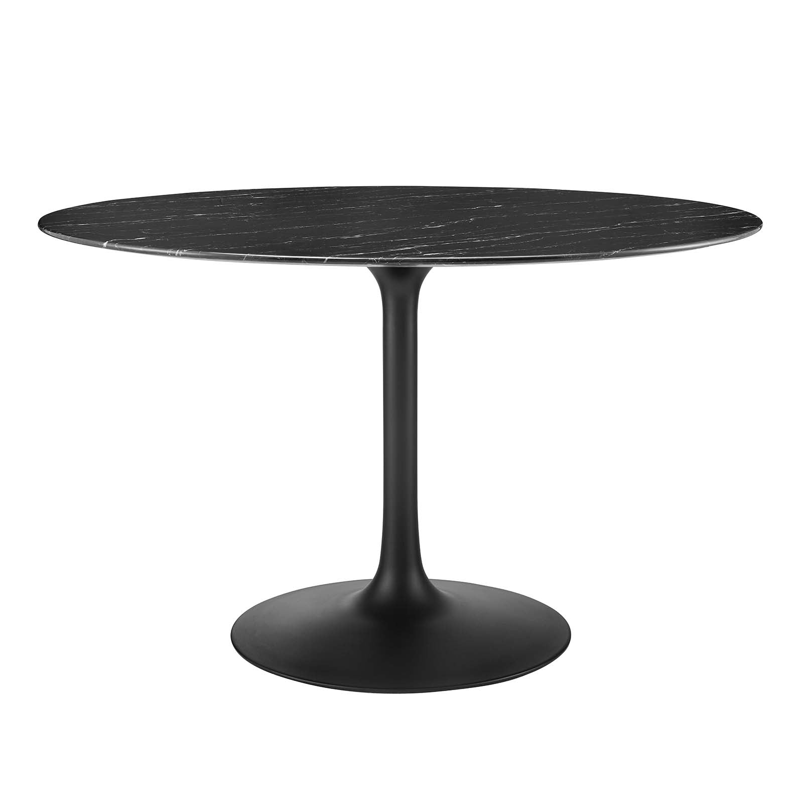 Modway Dining Tables - Lippa-48"-Round-Artificial-Marble-Dining-Table-Black-Black