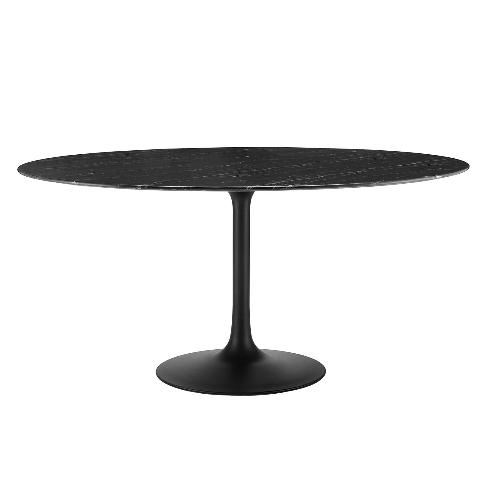 Modway Dining Tables - Lippa-60"-Round-Artificial-Marble-Dining-Table-Black-Black