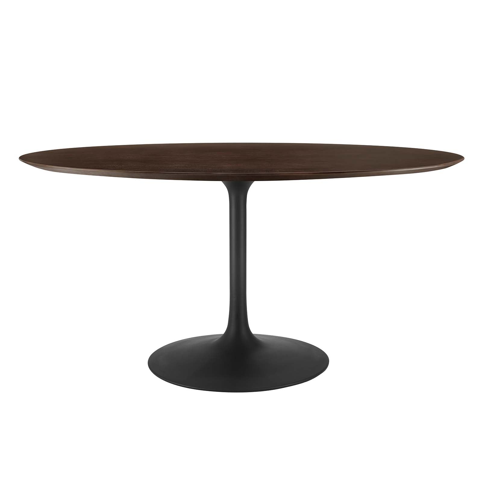 Modway Dining Tables - Lippa 60" Wood Oval Dining Table Black Cherry Walnut