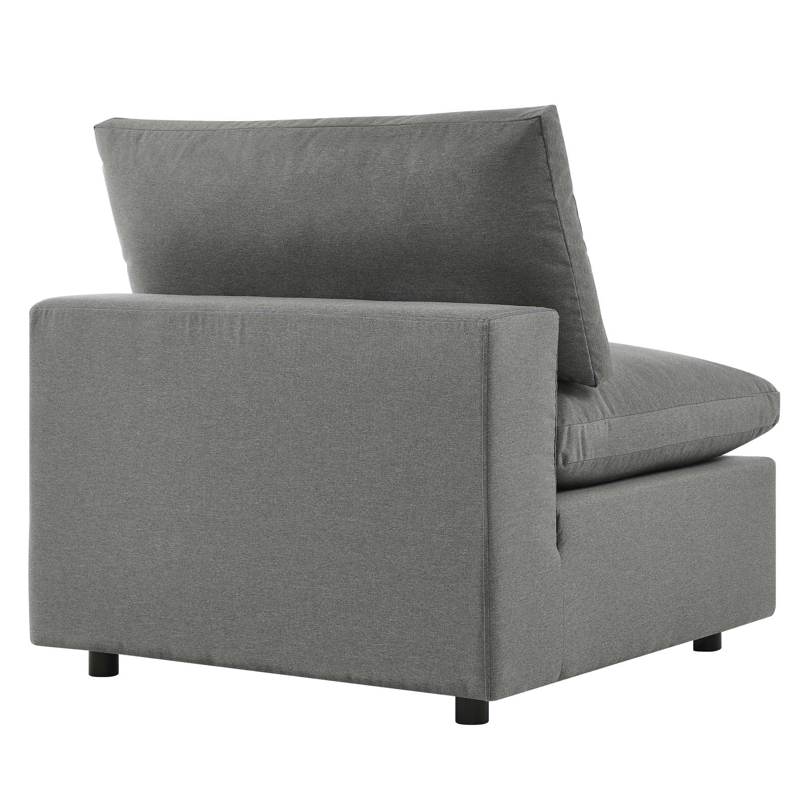 Modway Outdoor Chairs - Commix Overstuffed Outdoor Patio Armless Chair Charcoal