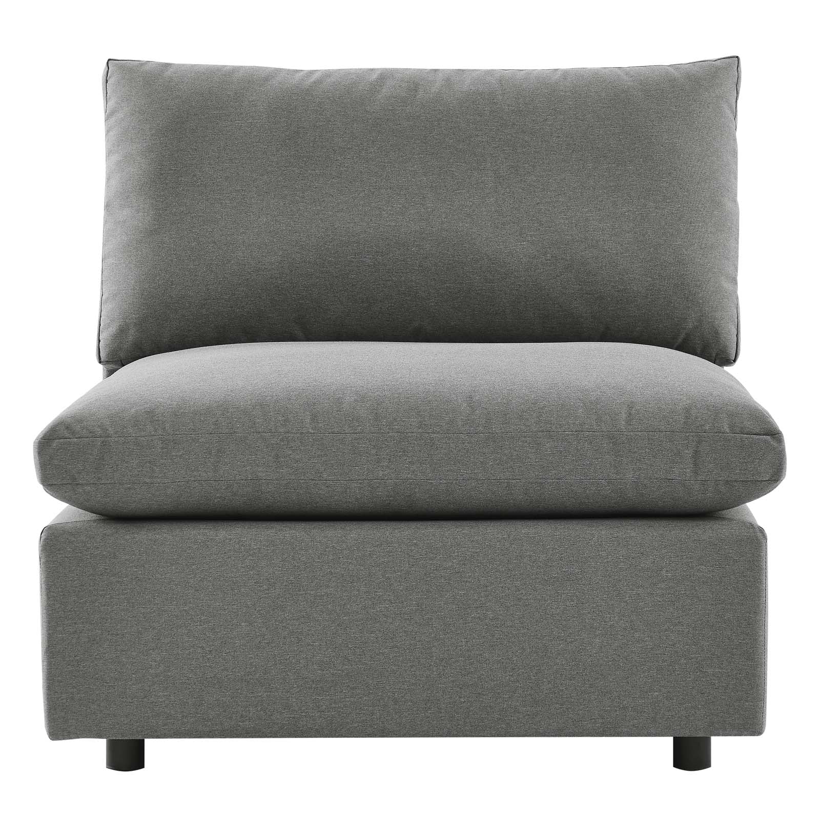Modway Outdoor Chairs - Commix Overstuffed Outdoor Patio Armless Chair Charcoal