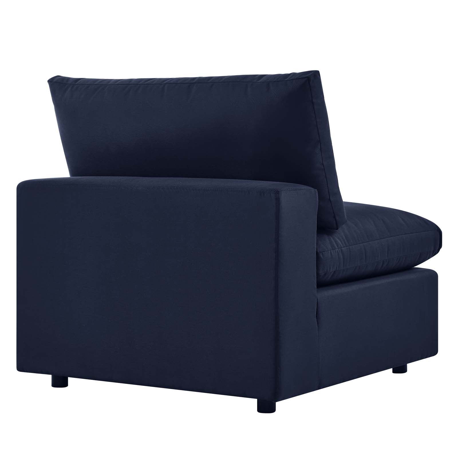 Modway Outdoor Chairs - Commix Overstuffed Outdoor Patio Armless Chair Navy