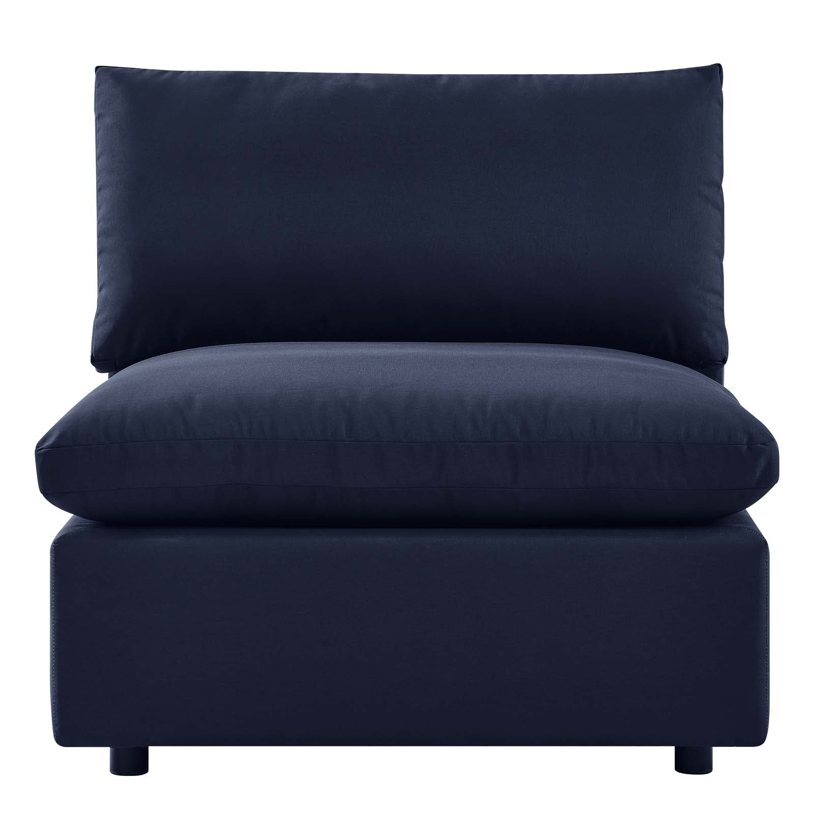 Modway Outdoor Chairs - Commix Overstuffed Outdoor Patio Armless Chair Navy