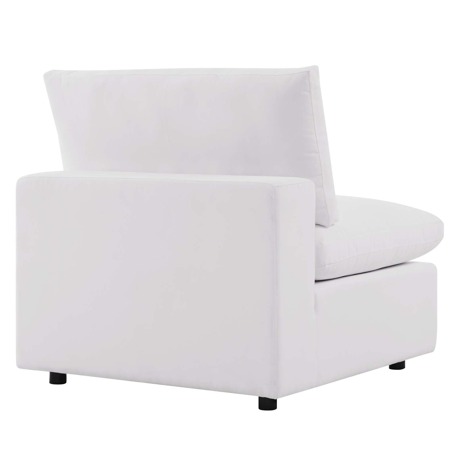 Modway Outdoor Chairs - Commix Overstuffed Outdoor Patio Armless Chair White