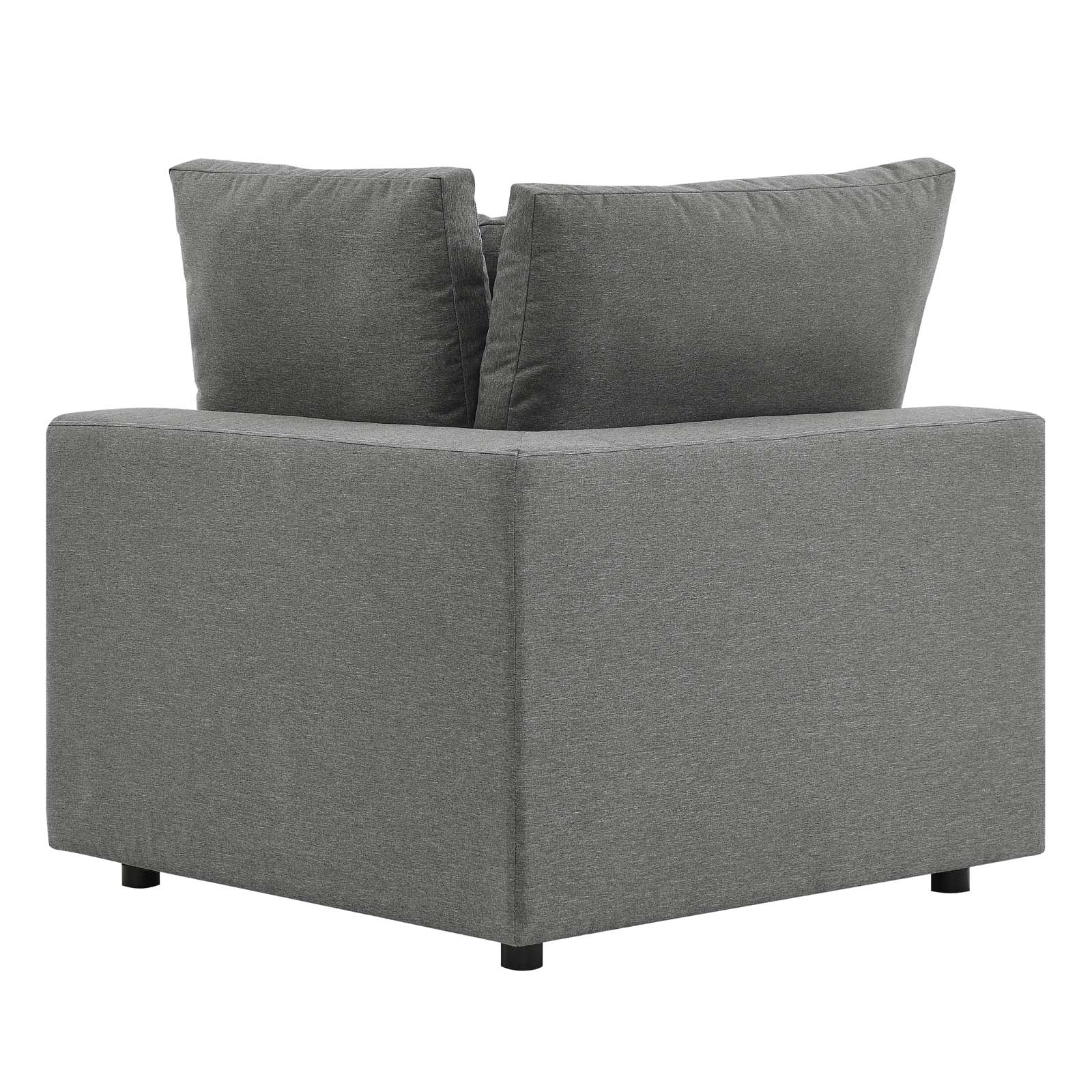 Modway Outdoor Chairs - Commix Overstuffed Outdoor Patio Corner Chair Charcoal