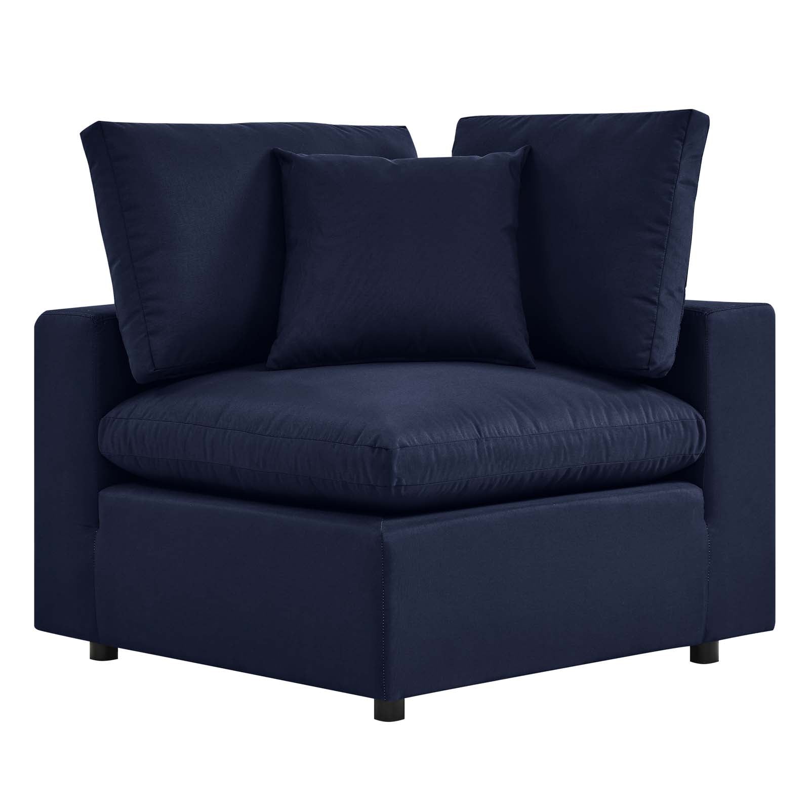 Modway Outdoor Chairs - Commix Overstuffed Outdoor Patio Corner Chair Navy