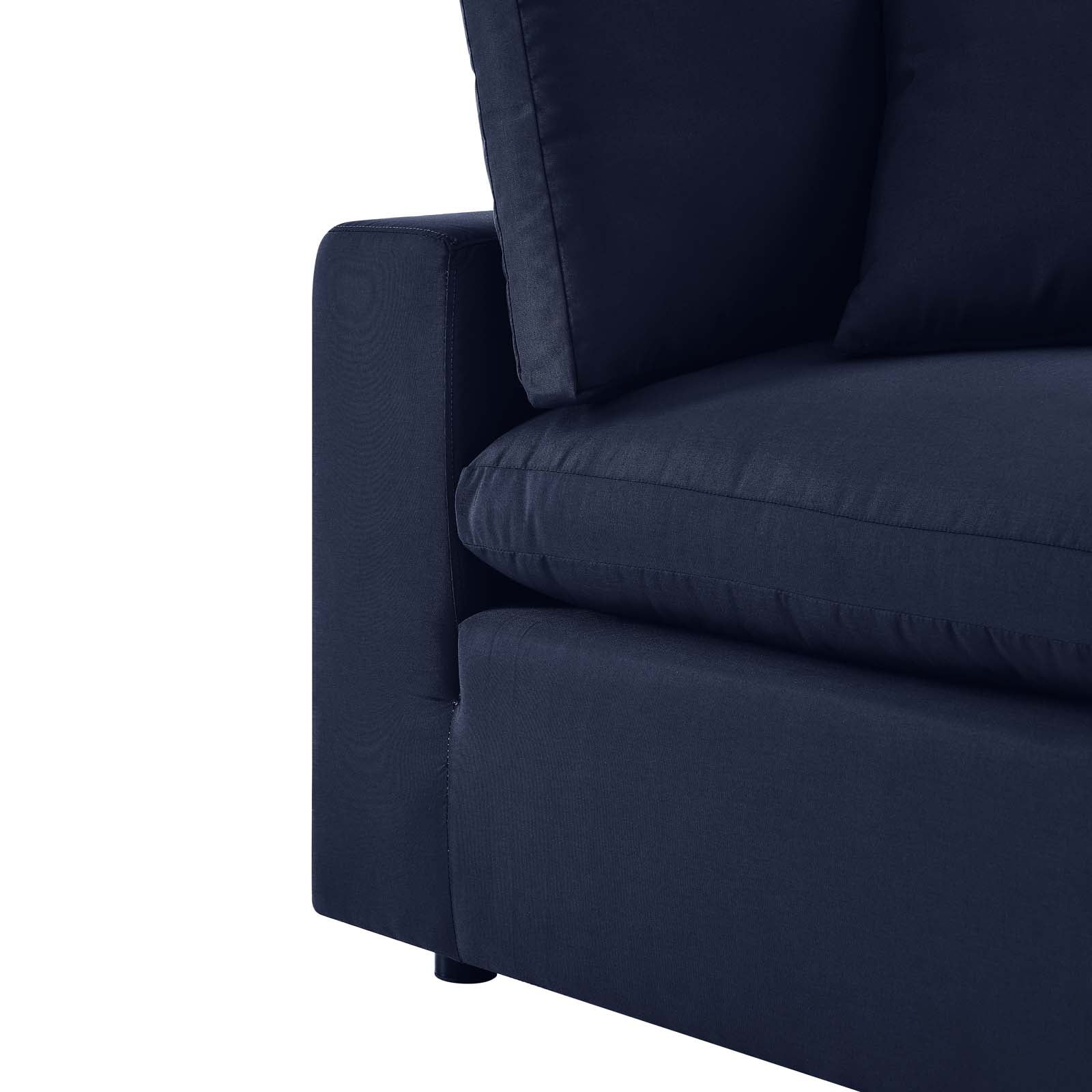 Modway Outdoor Chairs - Commix Overstuffed Outdoor Patio Corner Chair Navy