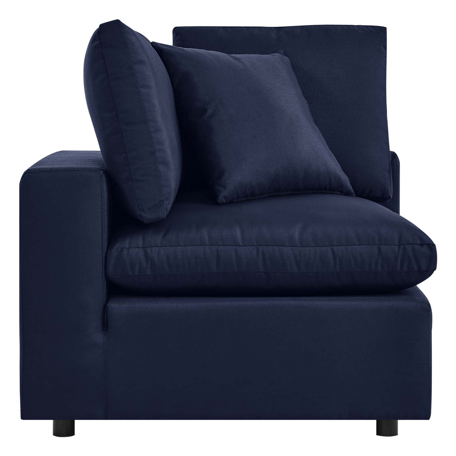 Modway Outdoor Chairs - Commix Overstuffed Outdoor Patio Corner Chair Navy