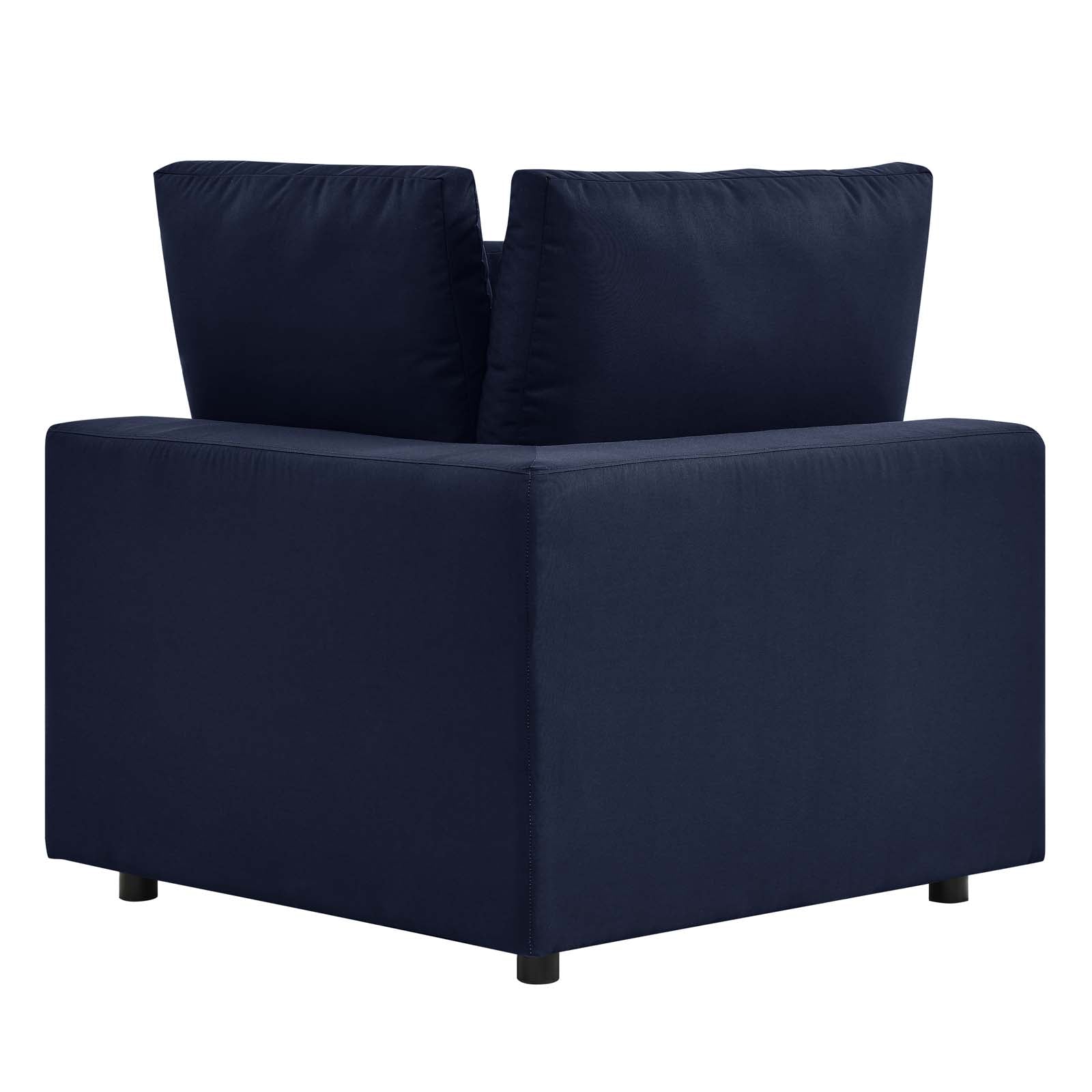 Modway Outdoor Chairs - Commix Overstuffed Outdoor Patio Corner Chair Navy