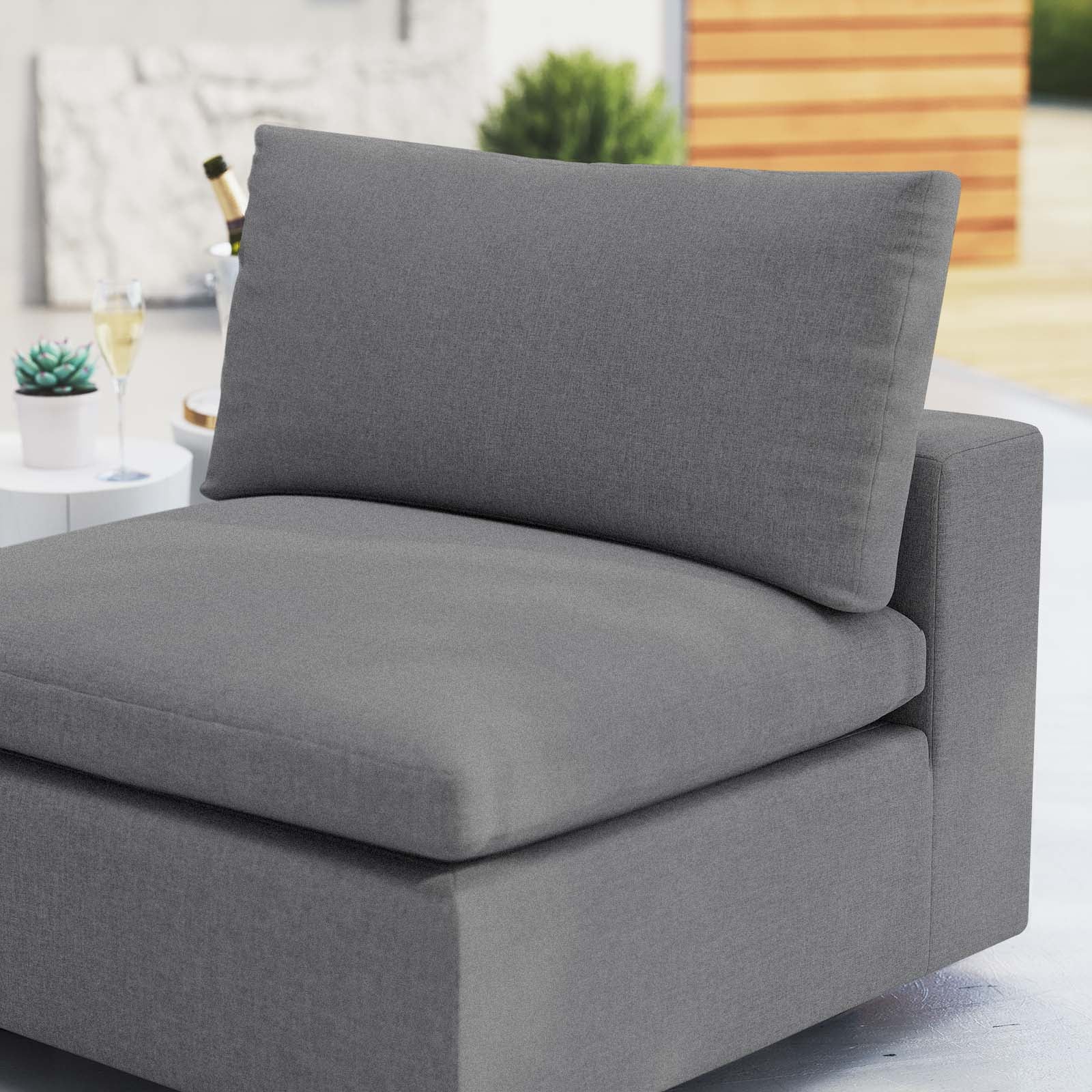 Modway Outdoor Chairs - Commix Sunbrella Outdoor Patio Armless Chair Gray