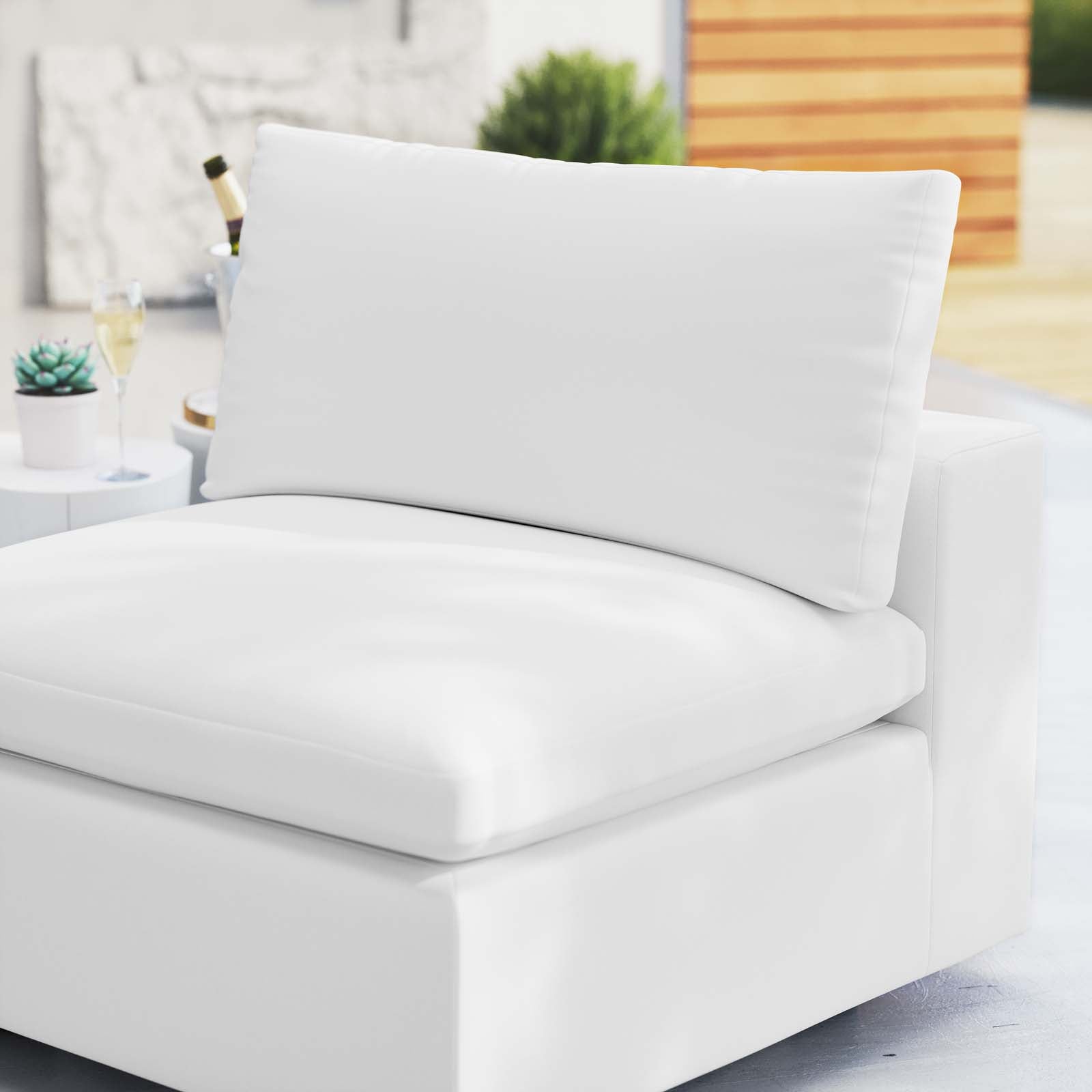 Modway Outdoor Chairs - Commix Sunbrella Outdoor Patio Armless Chair White