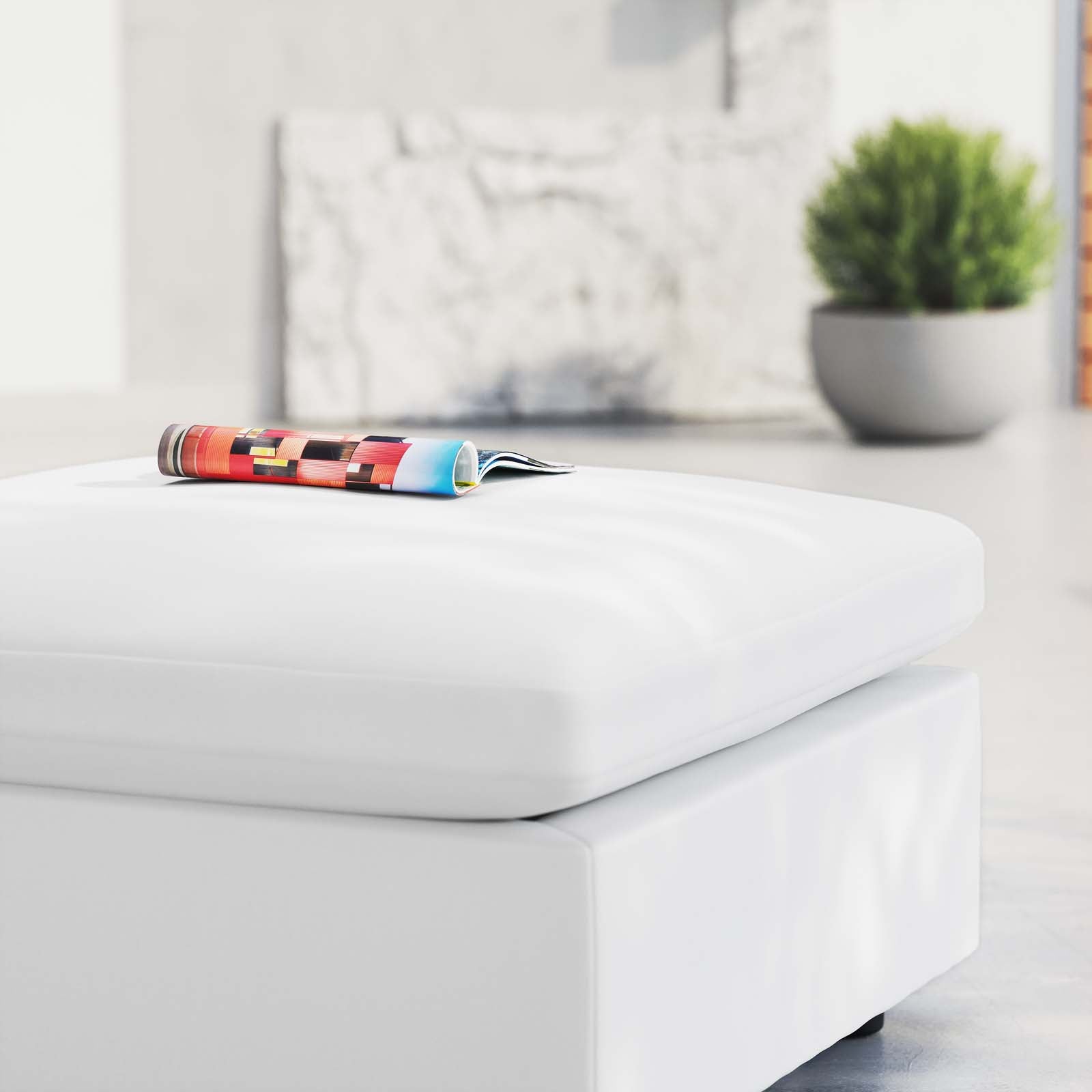 Modway Outdoor Ottomans - Commix Sunbrella Outdoor Patio Ottoman White