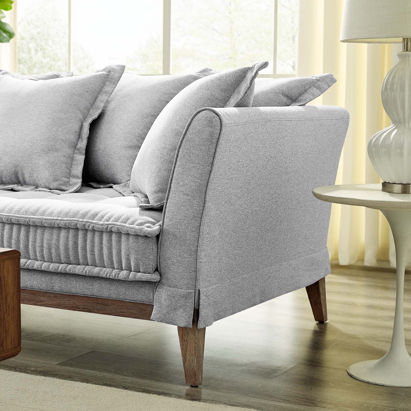 Modway Sofas & Couches - Rowan-Fabric-Sofa-Light-Gray