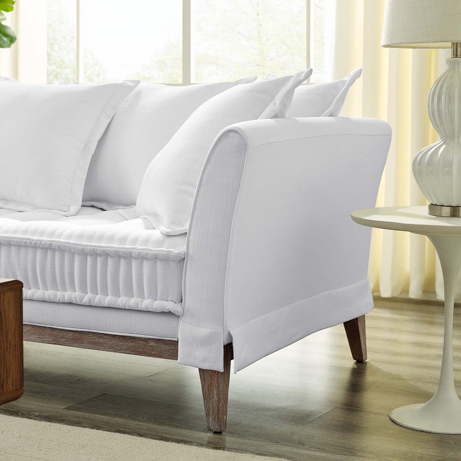 Modway Sofas & Couches - Rowan-Fabric-Sofa-White